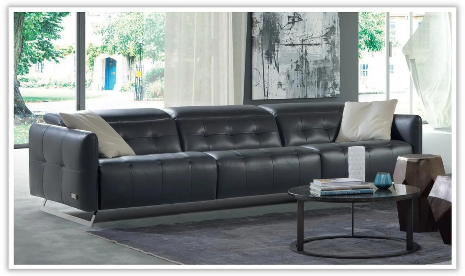 New Triumph Leather Sofa with Adjustable Headrest & Footrest