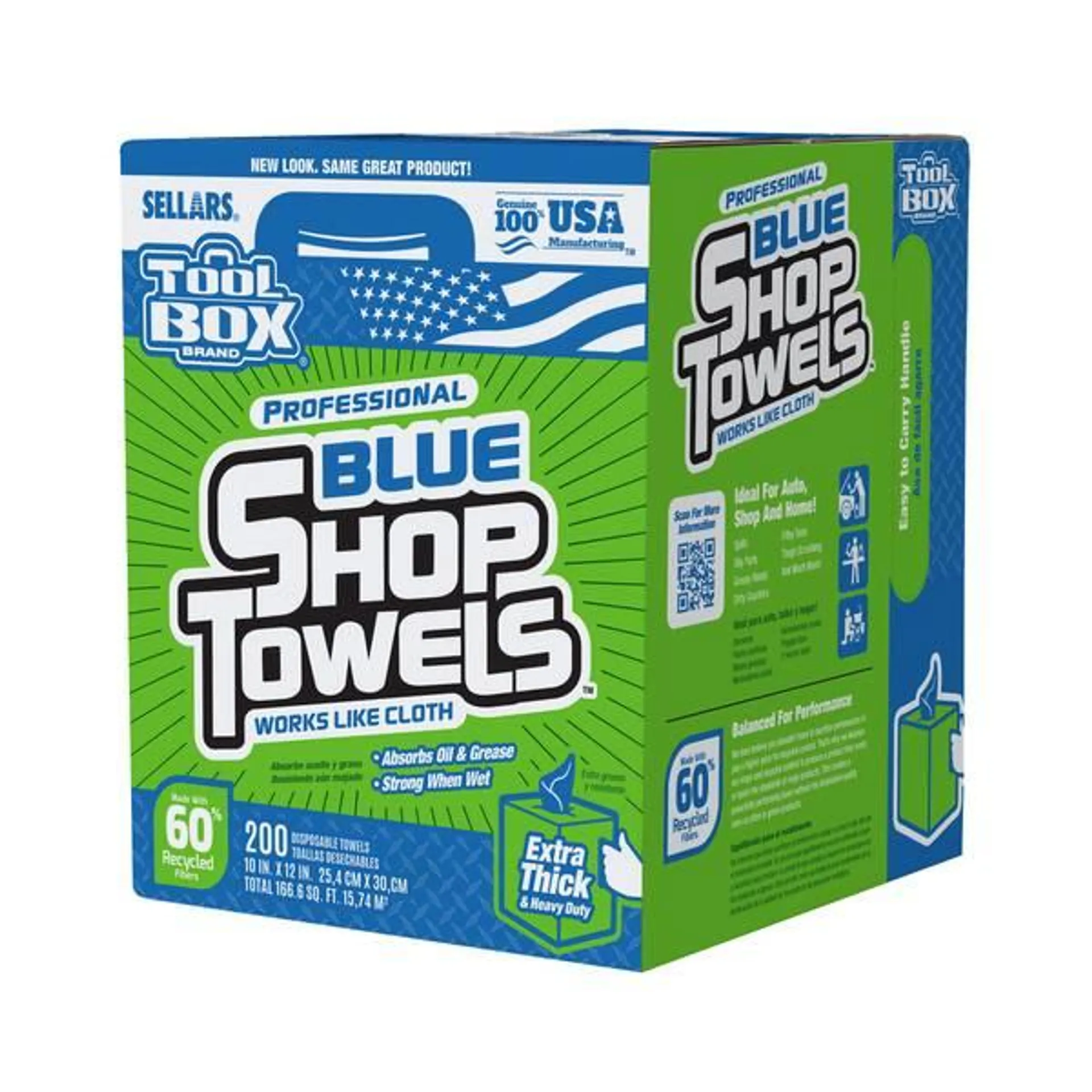 200-Count TOOLBOX Blue Shop Towels