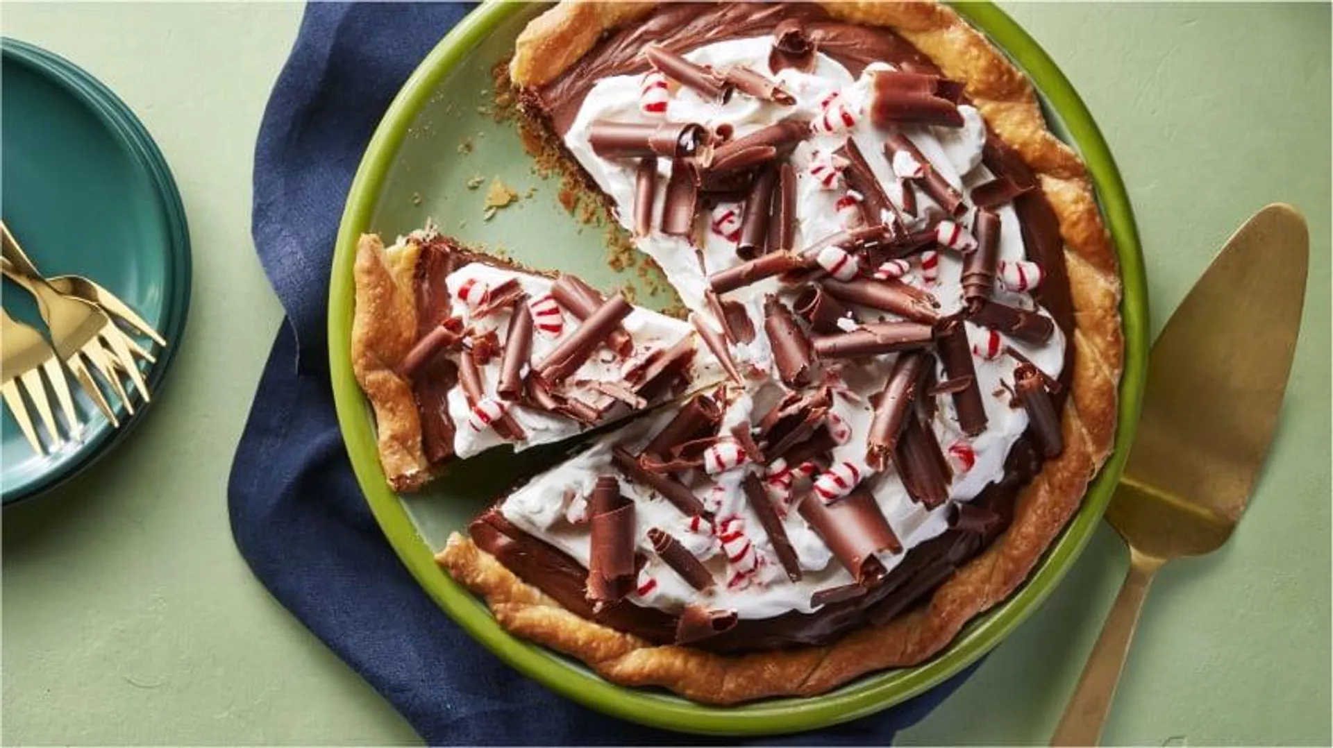 Chocolate Peppermint Silk Pie