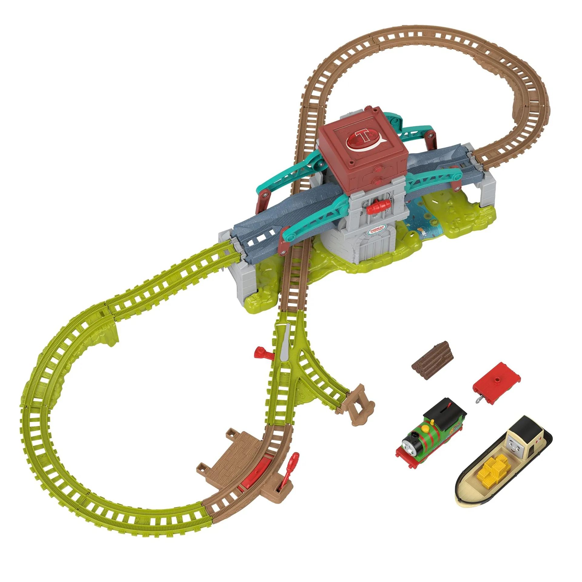 Thomas & Friends Talking Bulstrode & Which-Way Bridge Toy Train Set With Sounds & Percy Engine