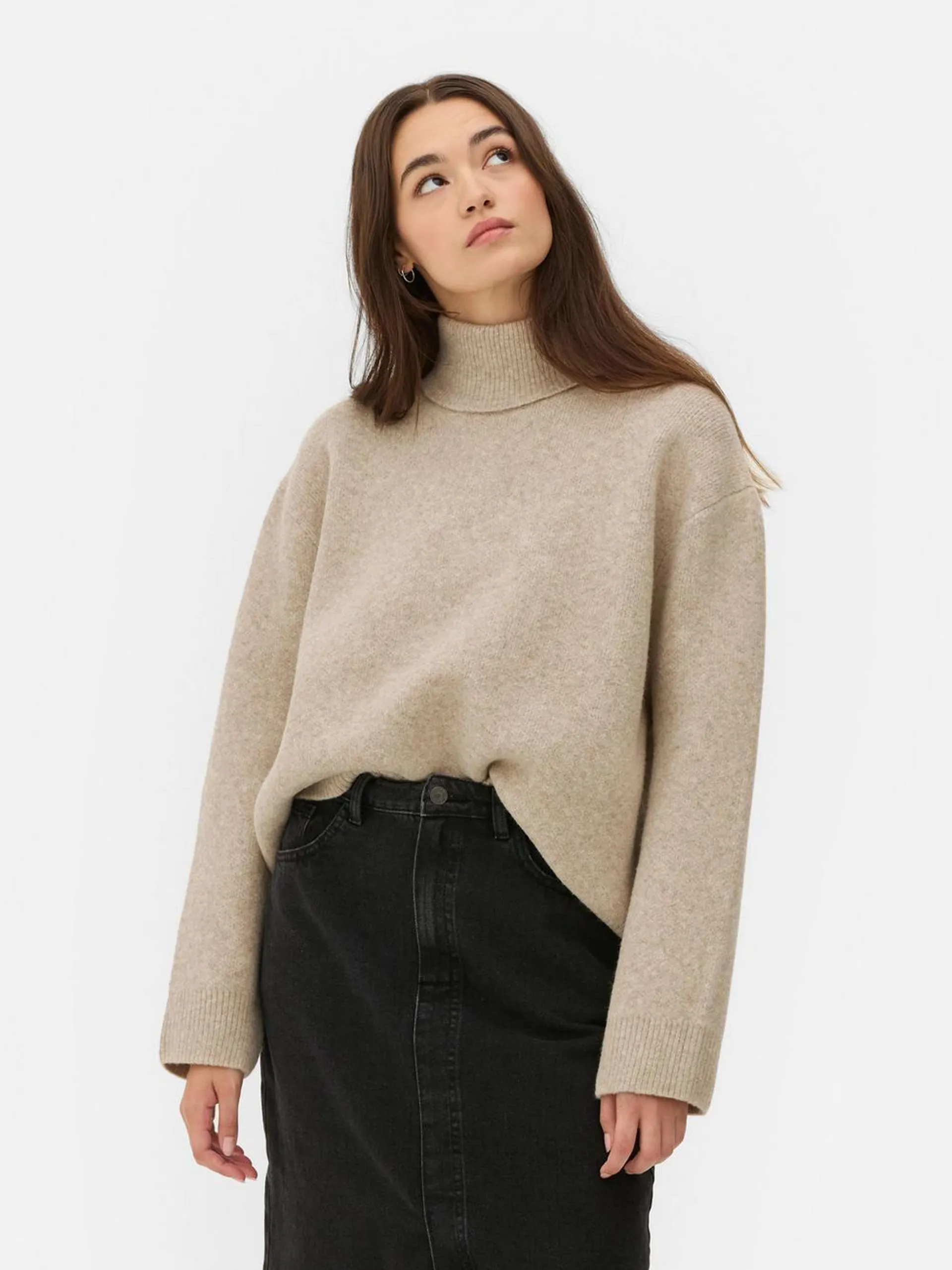 Relaxed Fit Roll Neck Jumper