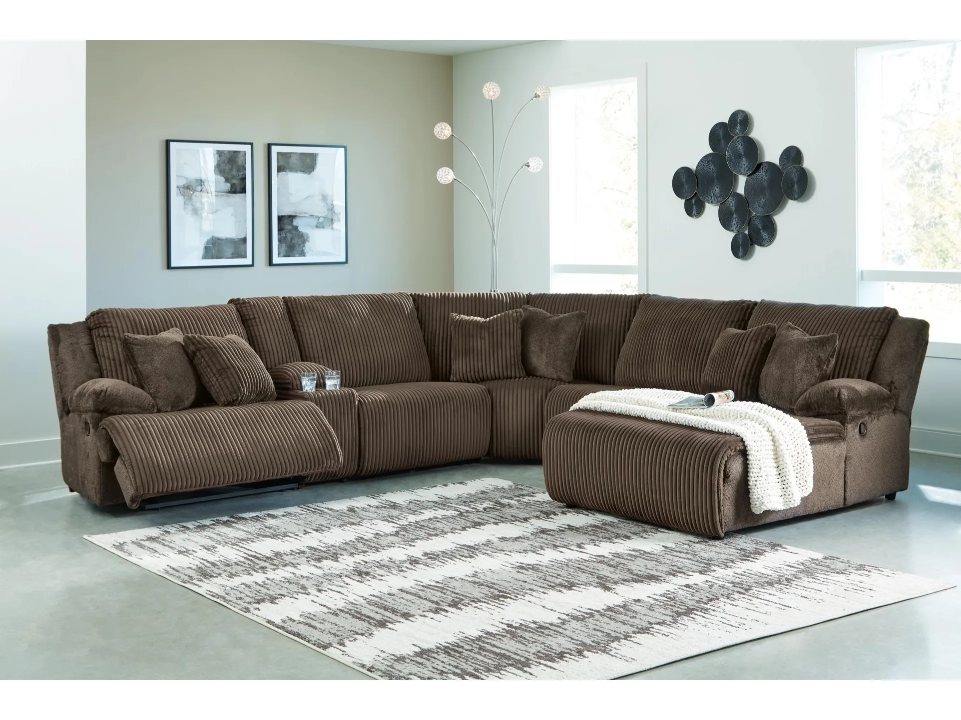 Top Tier 6-Piece Manual Reclining Modular Sectional with Chaise and Console