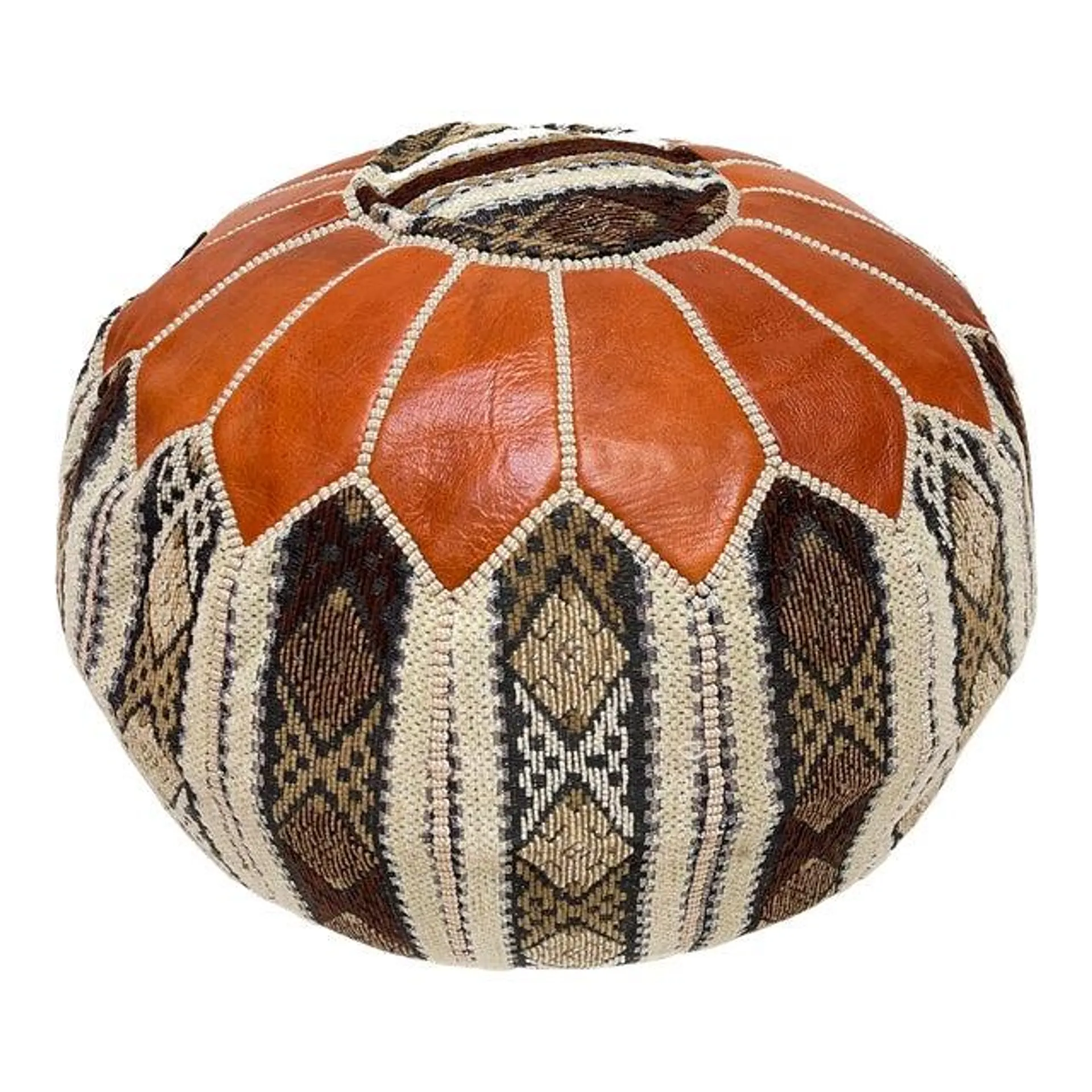 Moroccan Leather Pouf Cover