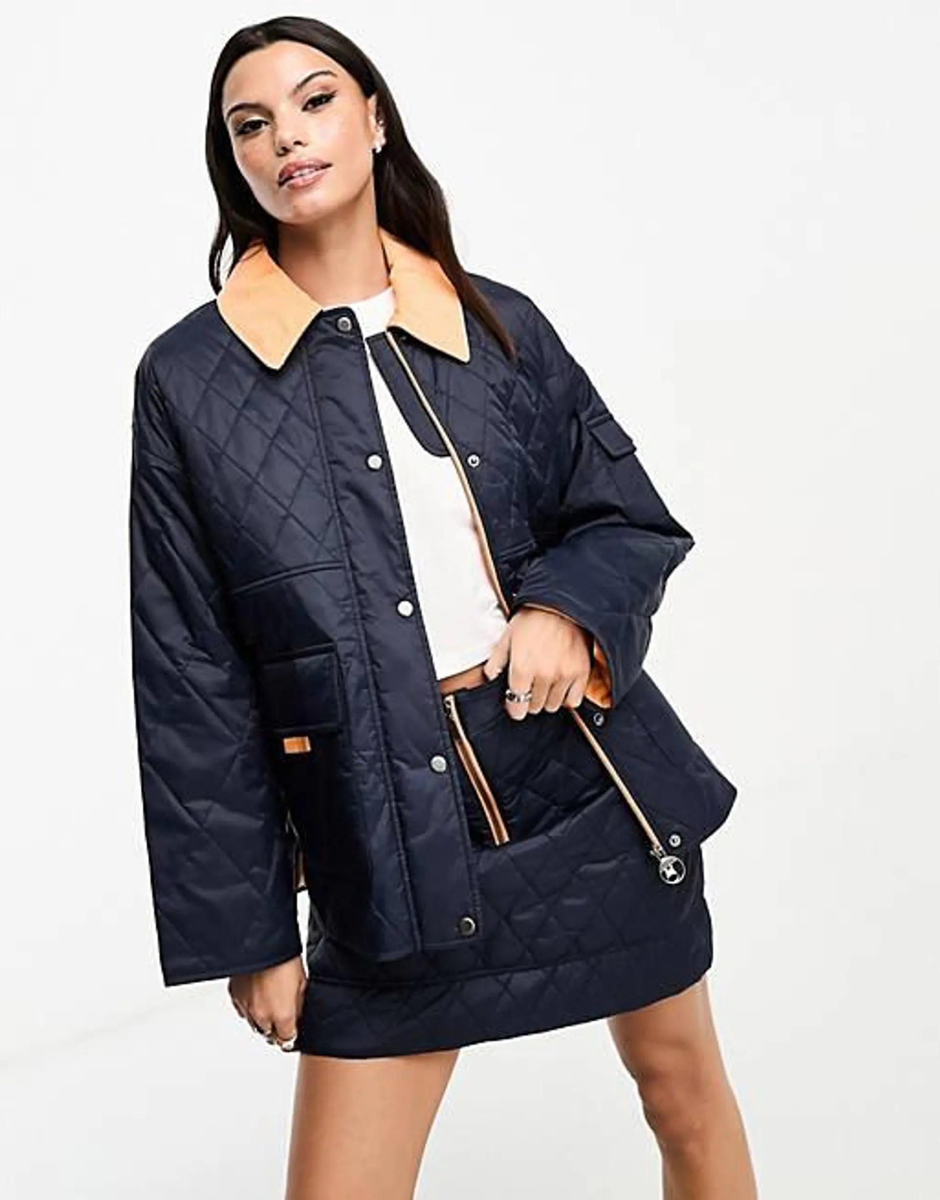 Barbour - Giacca trapuntata blu navy - In esclusiva su ASOS