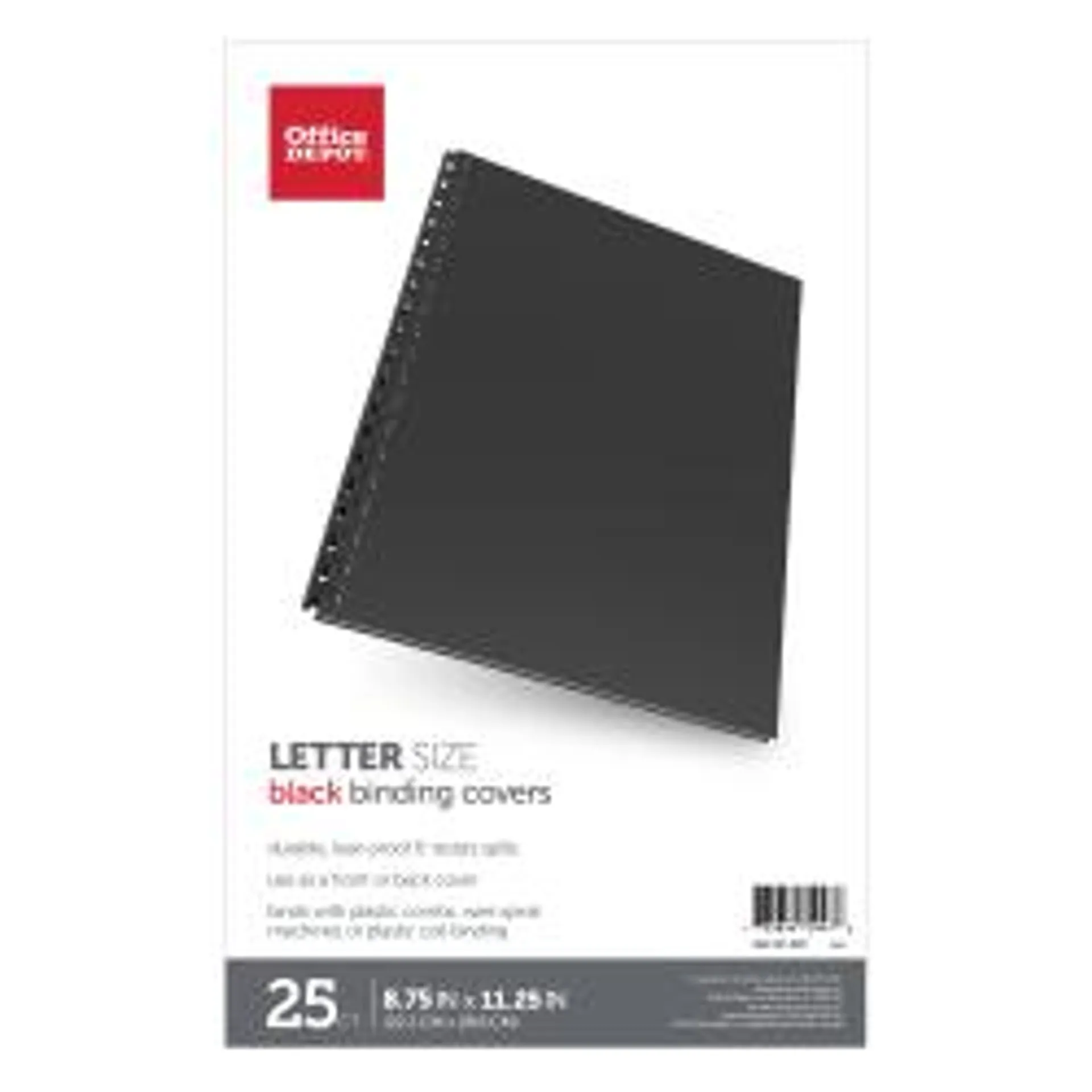 Office Depot® Brand Binding Backs, 8 3/4" x 11 1/4", Black, Pack Of 25