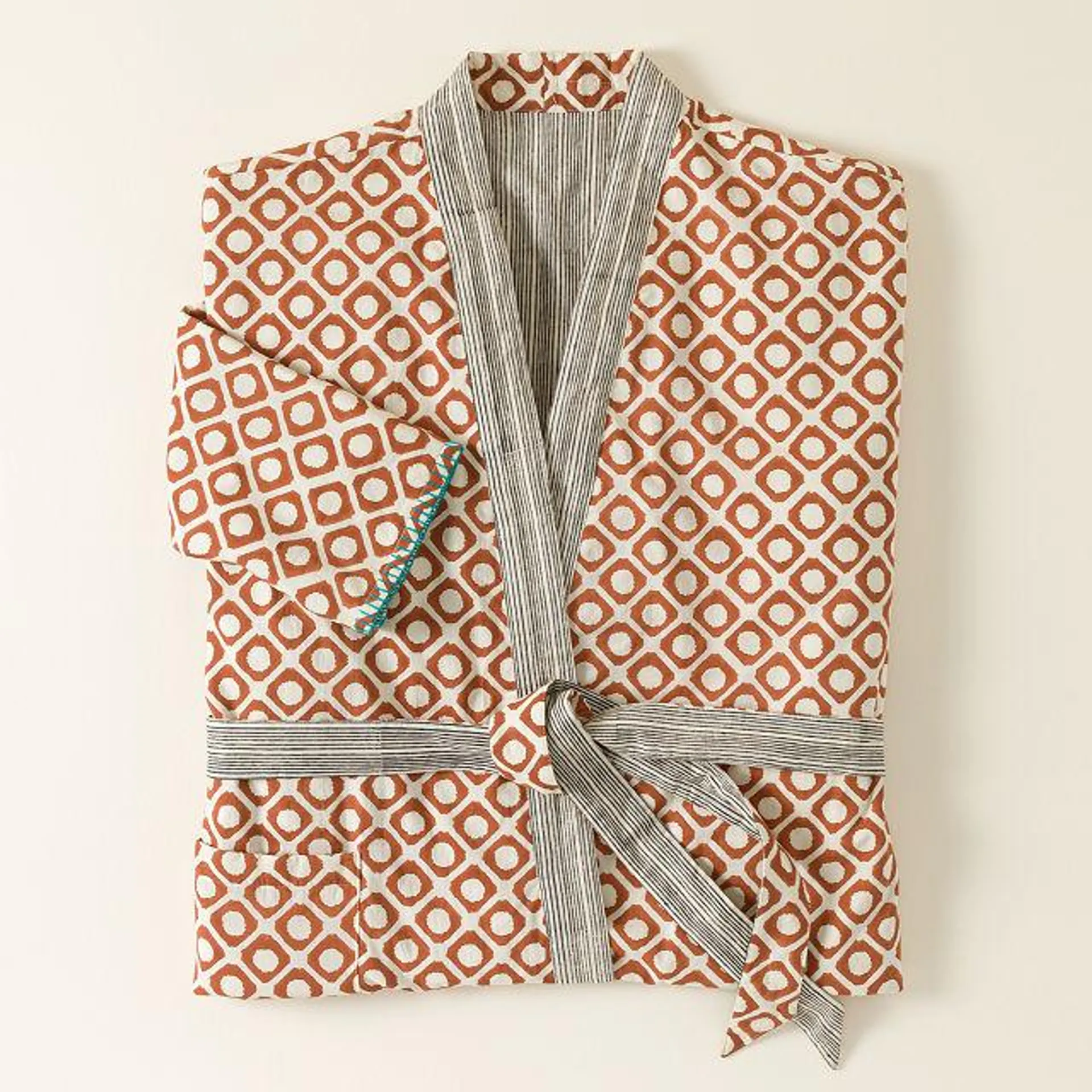 Block Print Reversible Robe