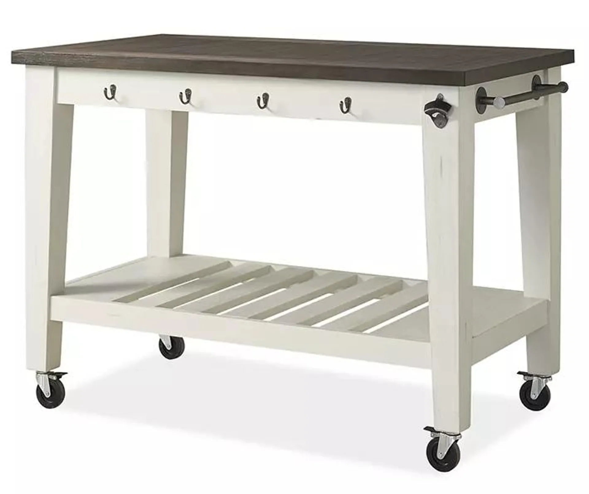 Cayla Two-Tone Rolling Kitchen Cart