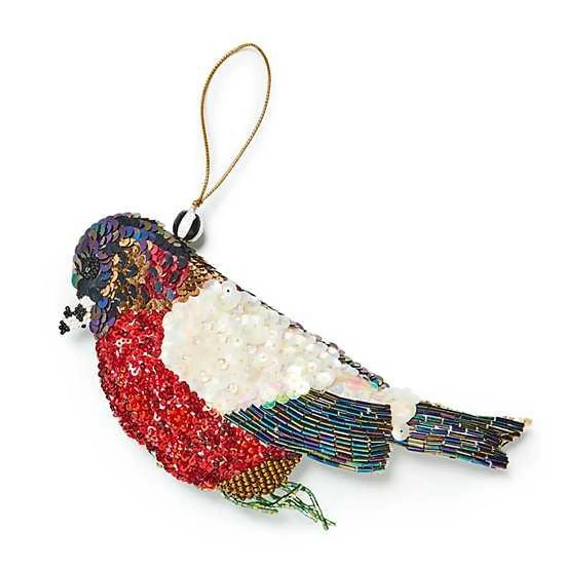 Red Bird Beaded Ornament