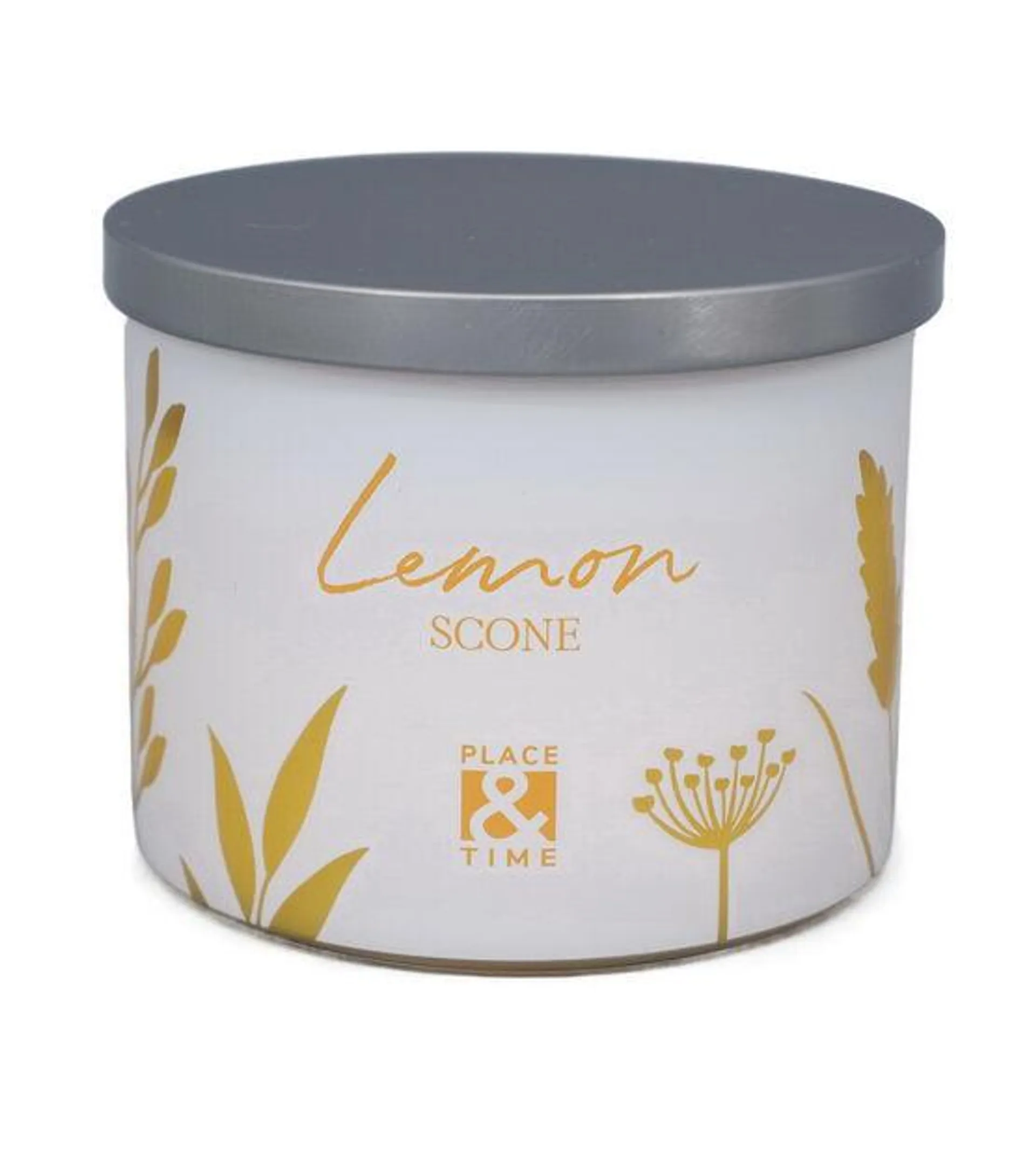 Place & Time 14oz 3-wick Lemon Scone Scented Jar Candle