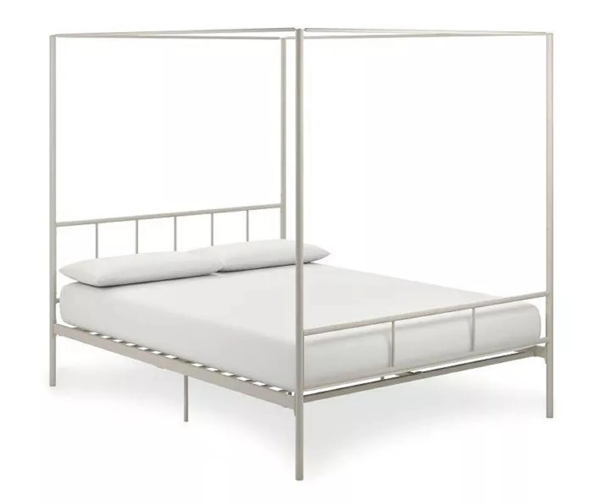 Marion White Metal Queen Canopy Bed