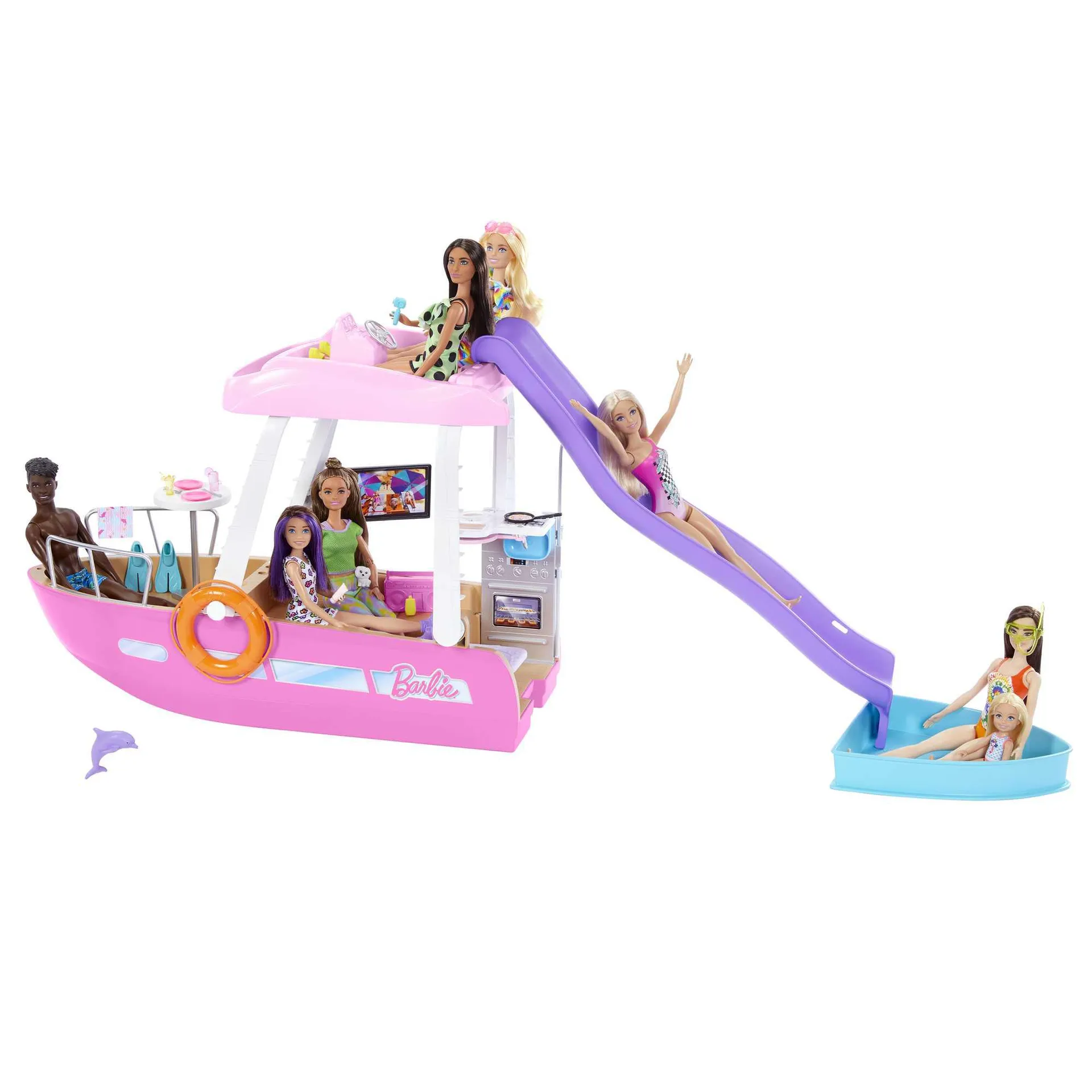 Barbie Dream Boat Playset With Pool, Slide And 20+ Accessories