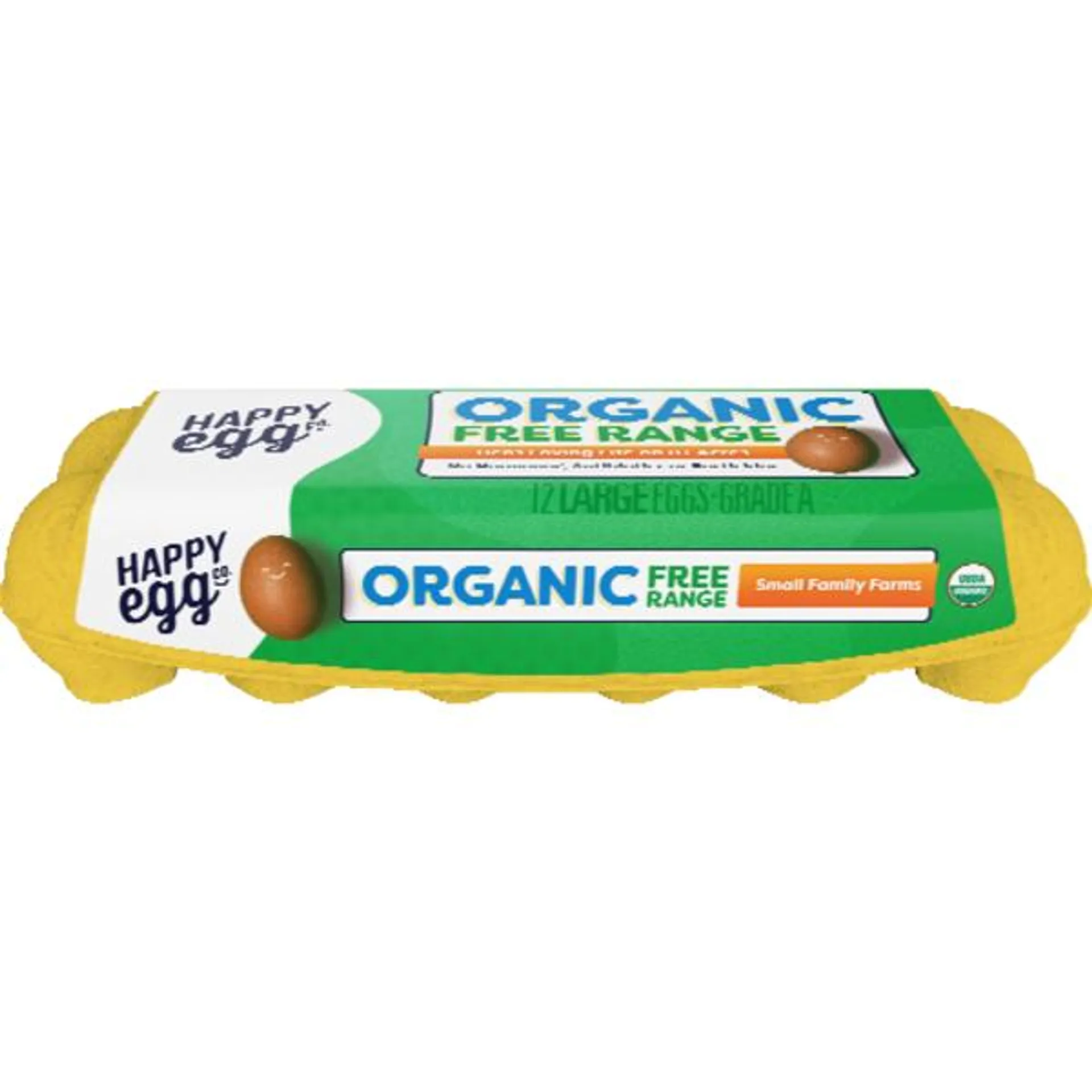 Happy Egg Organic Free Range Large Grade A Brown Eggs