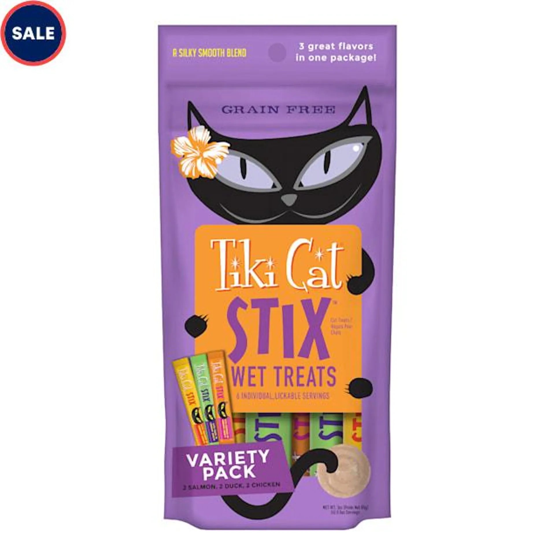 Tiki Cat Stix Treats Variety Pack, 0.5 oz., Count of 6