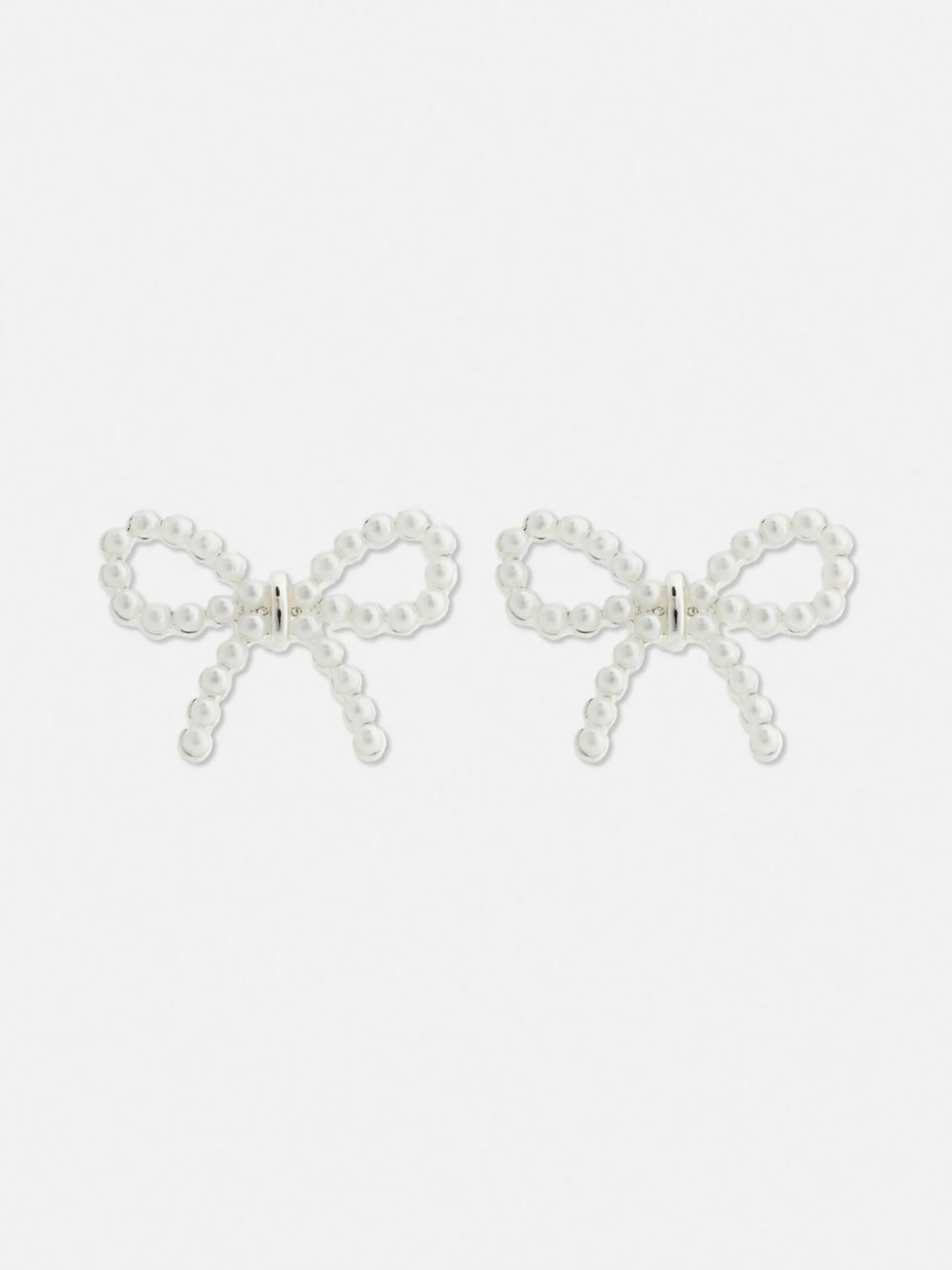 Bow Pearl Stud Earrings