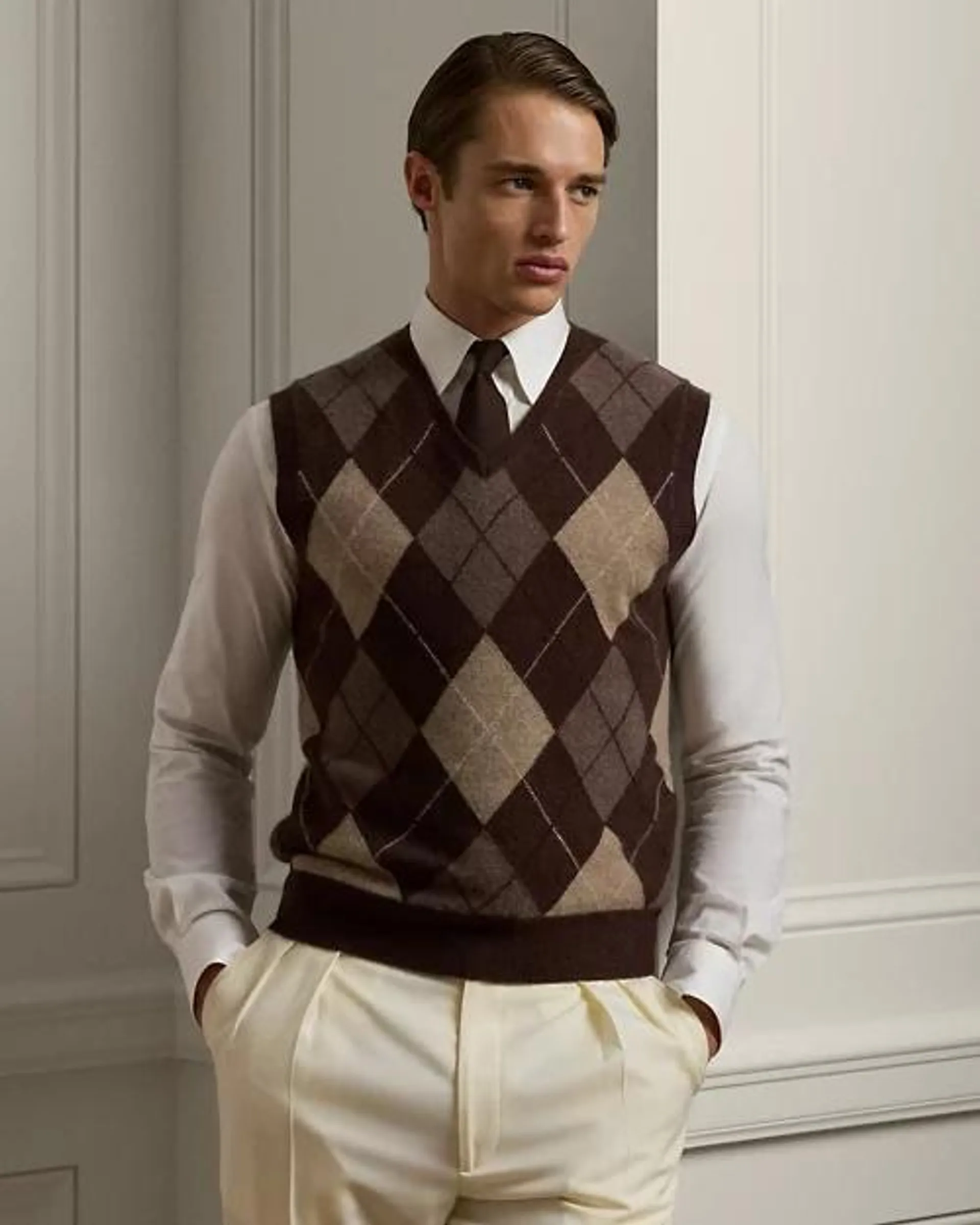 Argyle Cashmere Sweater Vest