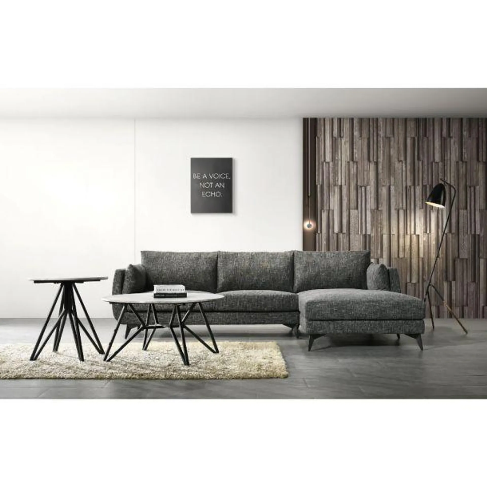 Sectional Sofa by Best Home - Light Gray/Silver