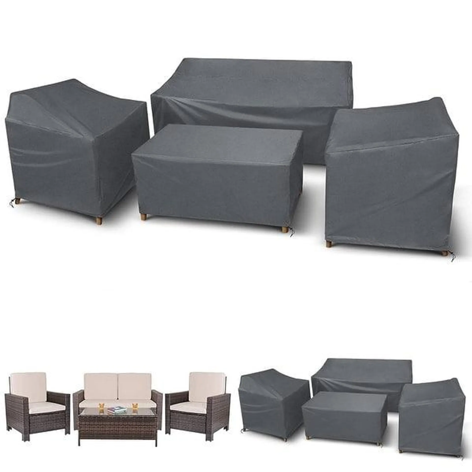 Outdoor Patio Furniture Covers 4-Piece Set Furniture Cover Waterproof