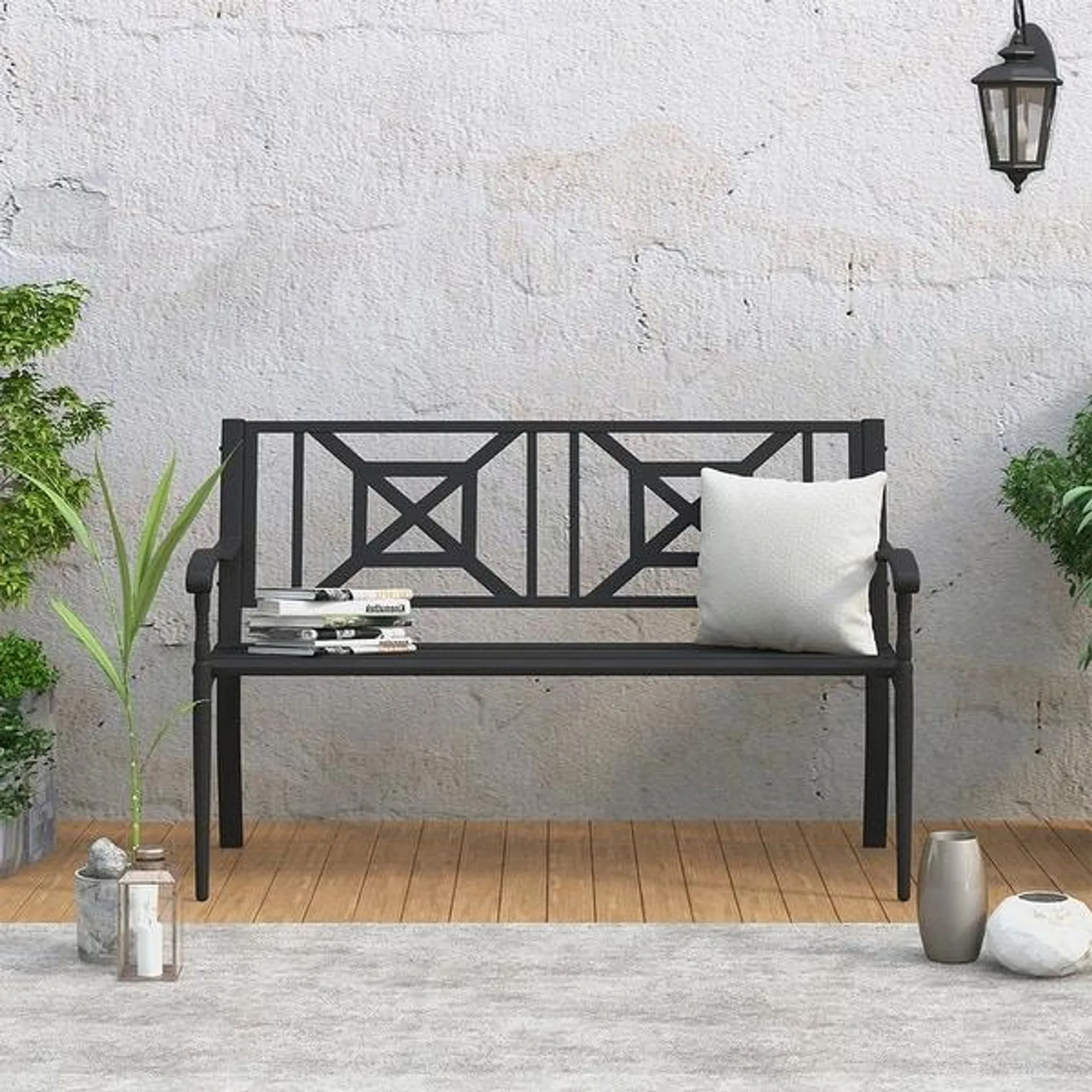 Maypex 4 FT Steel Garden Bench