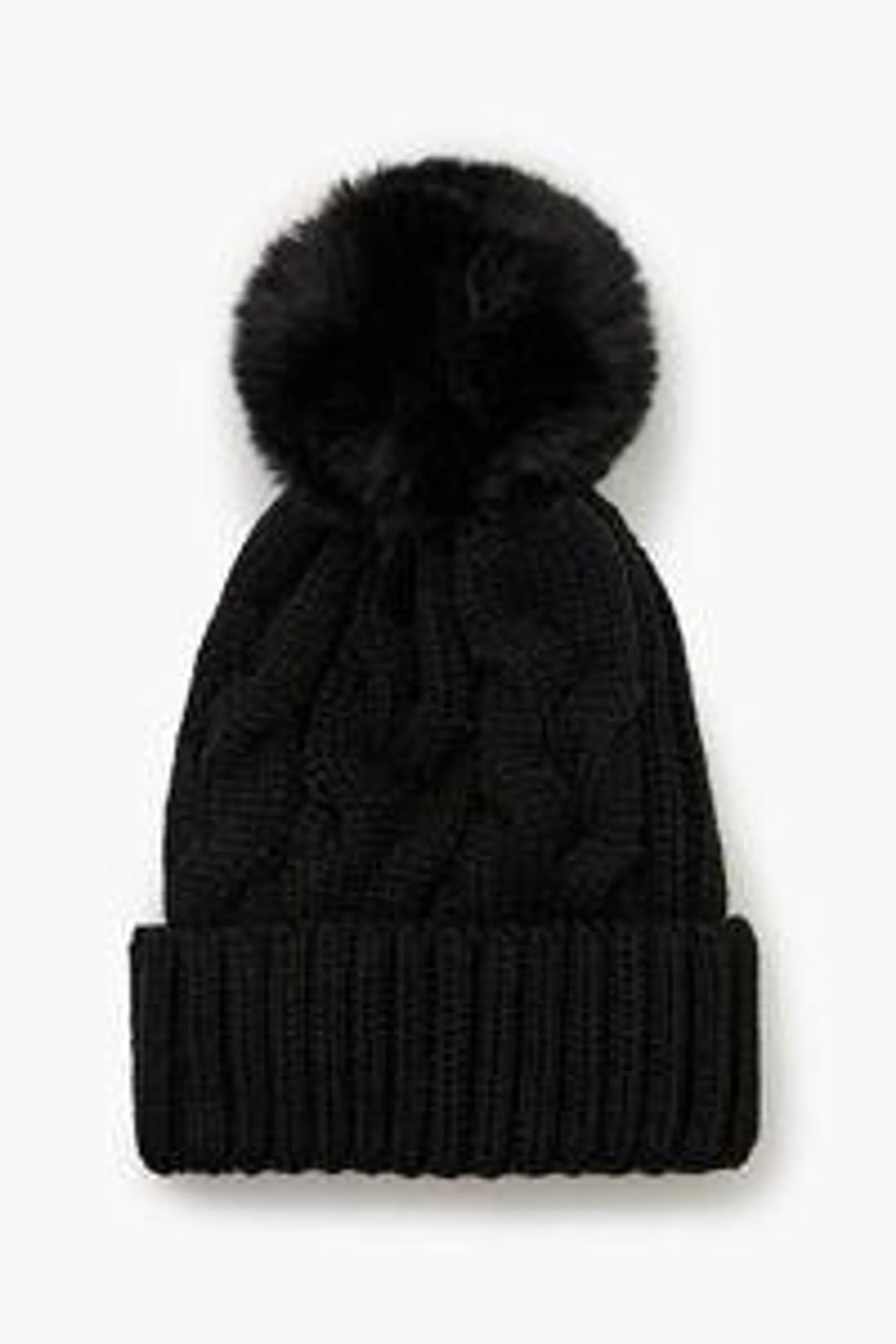 Pom Pom Cable Knit Beanie