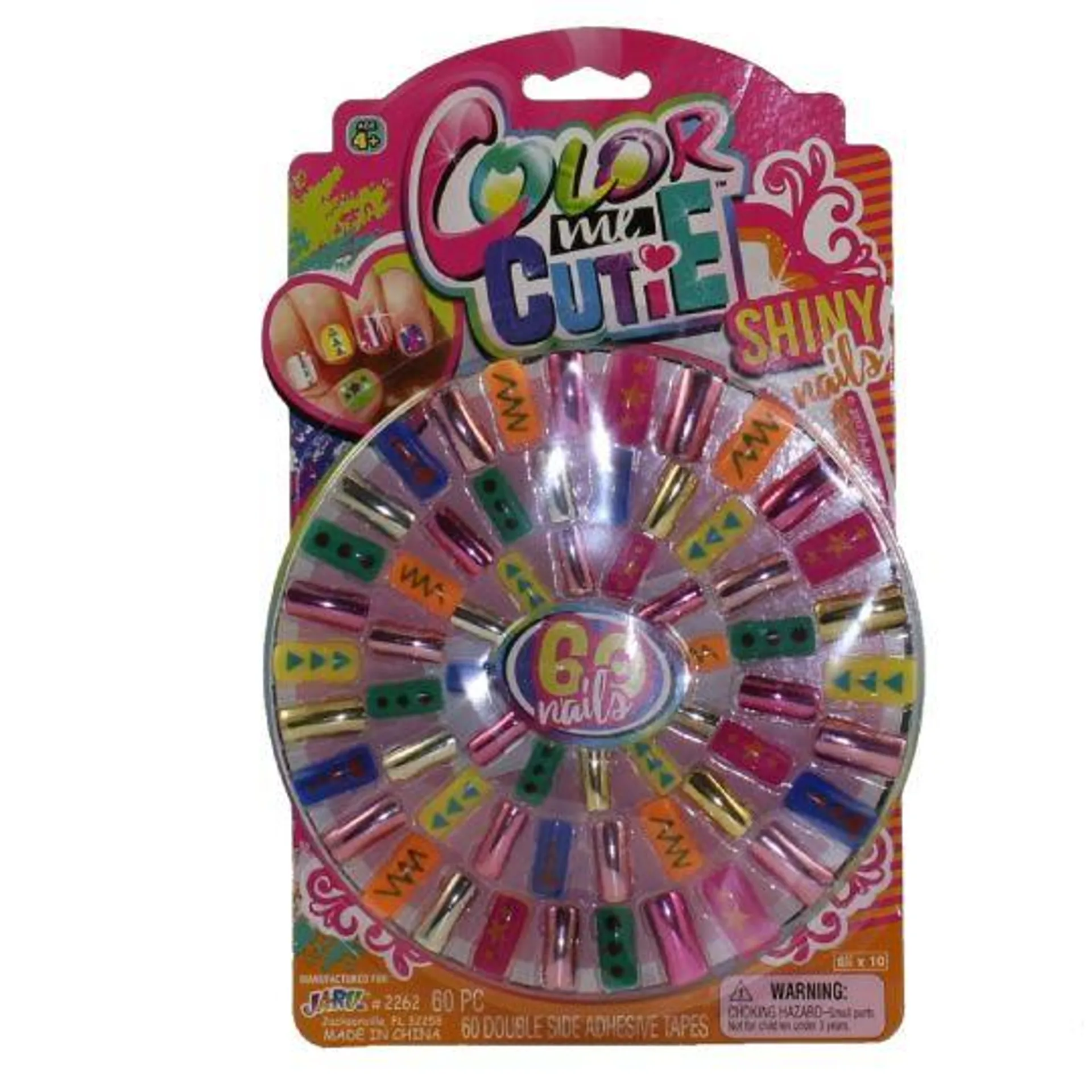 JA-RU Inc. Toys - Color Me Cutie - SHINY NAILS SET (60 Kid-Sized Nails) #2262