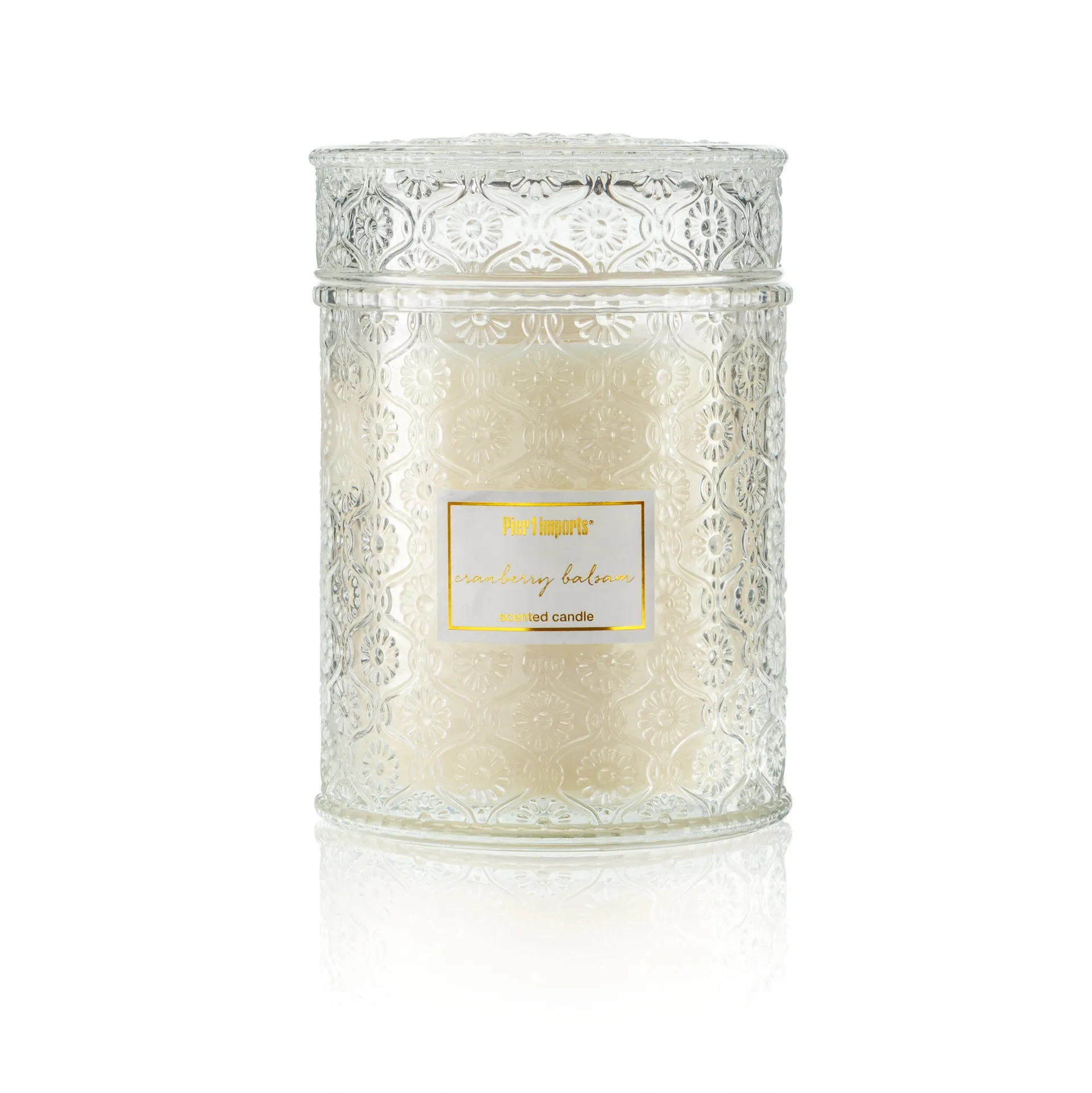 Pier 1 Cranberry Balsam Luxe Filled Candle 19oz