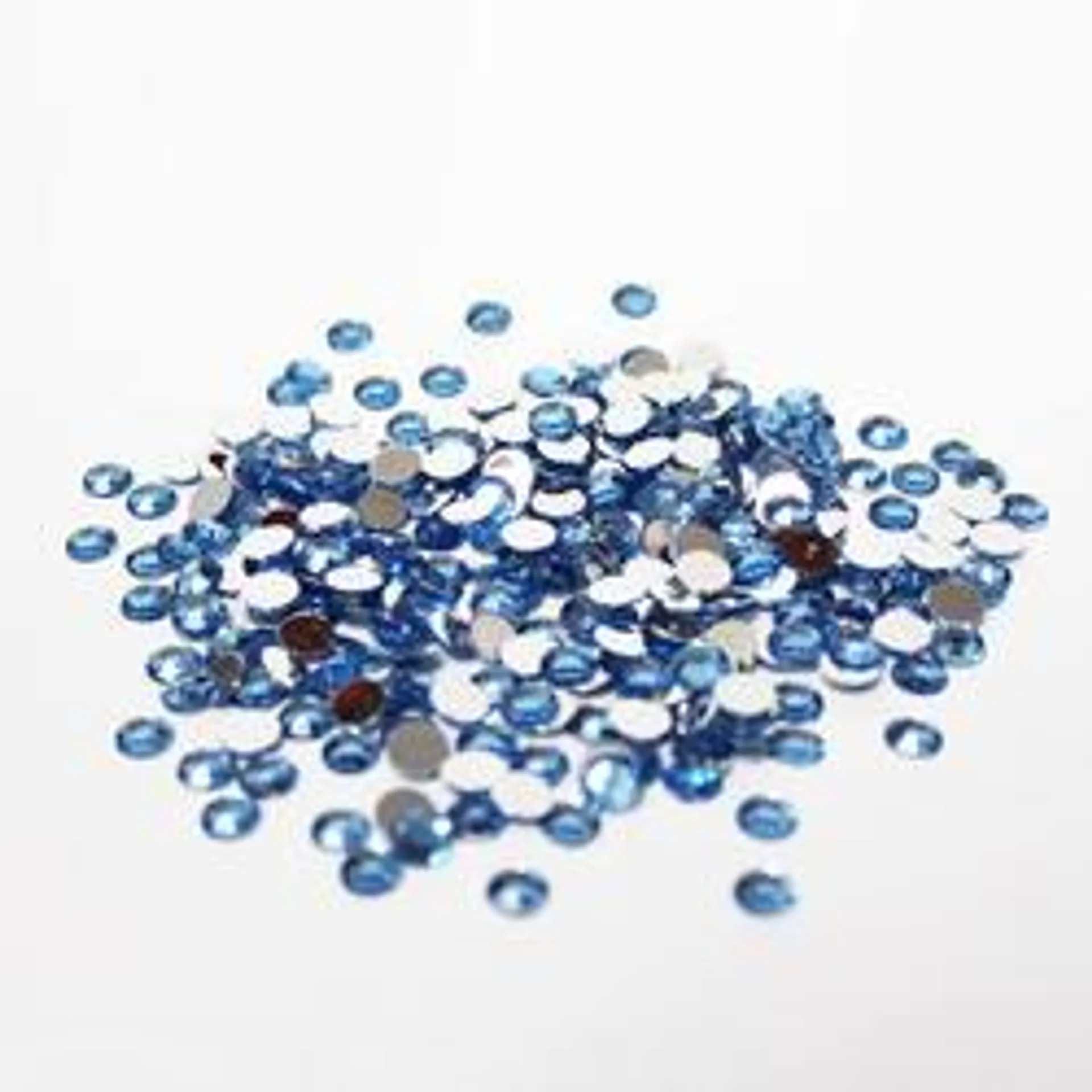 Blue Flat Back Faceted Round Rhinestones