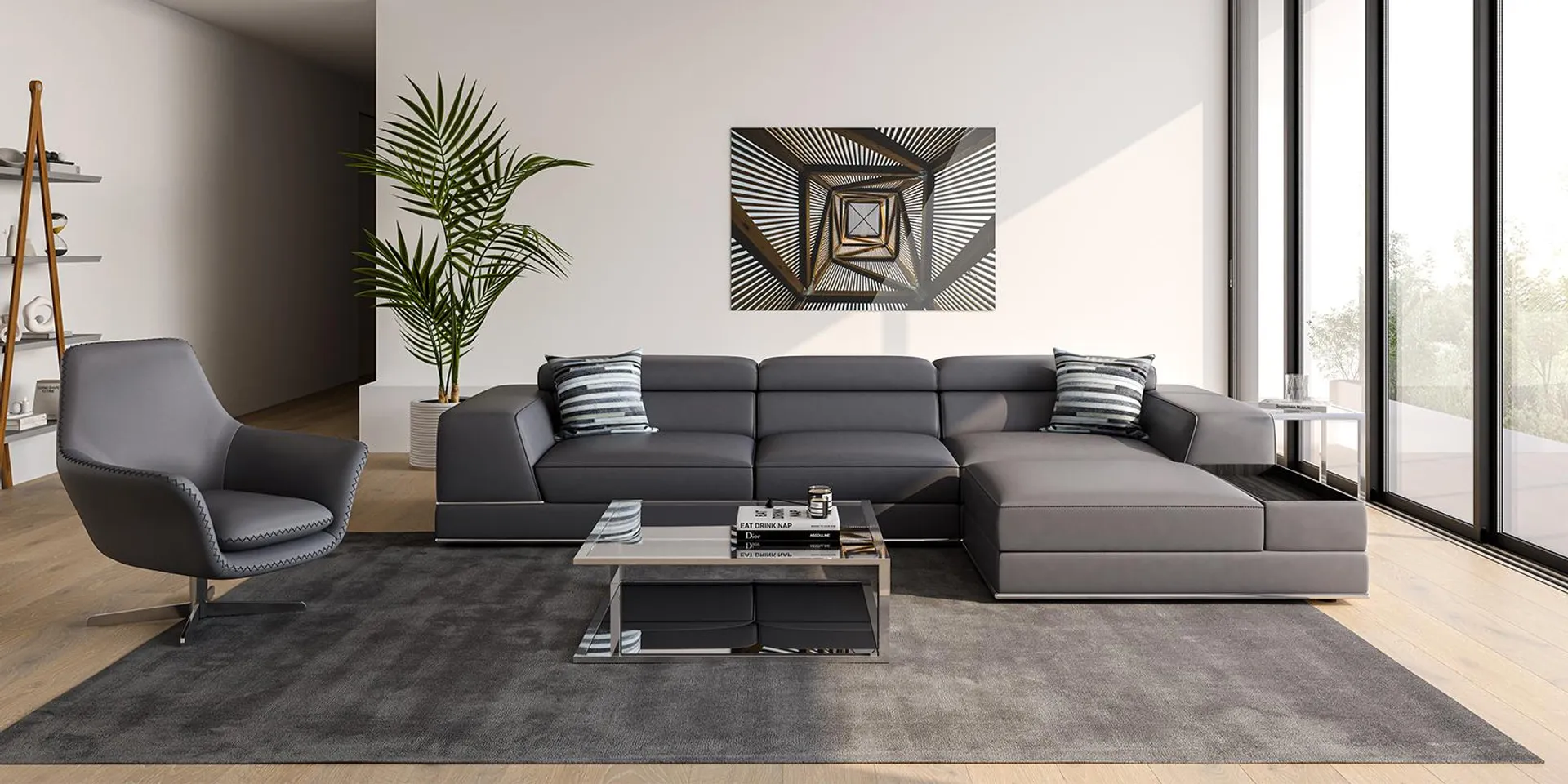 Amadeo 3-Piece Modular Sofa Elephant Gray