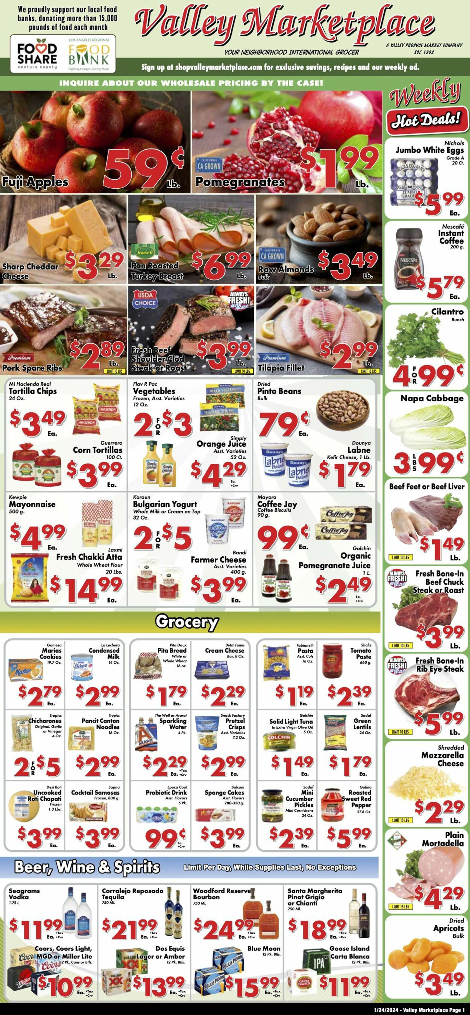 Weekly ad Valley Marketplace from January 24 to January 24 2024 - Page 1