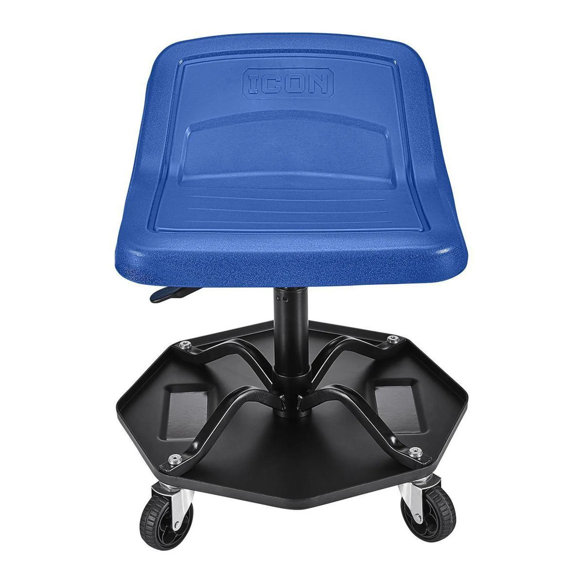 ICON Professional Adjustable Shop Seat with Tool Storage, Blue