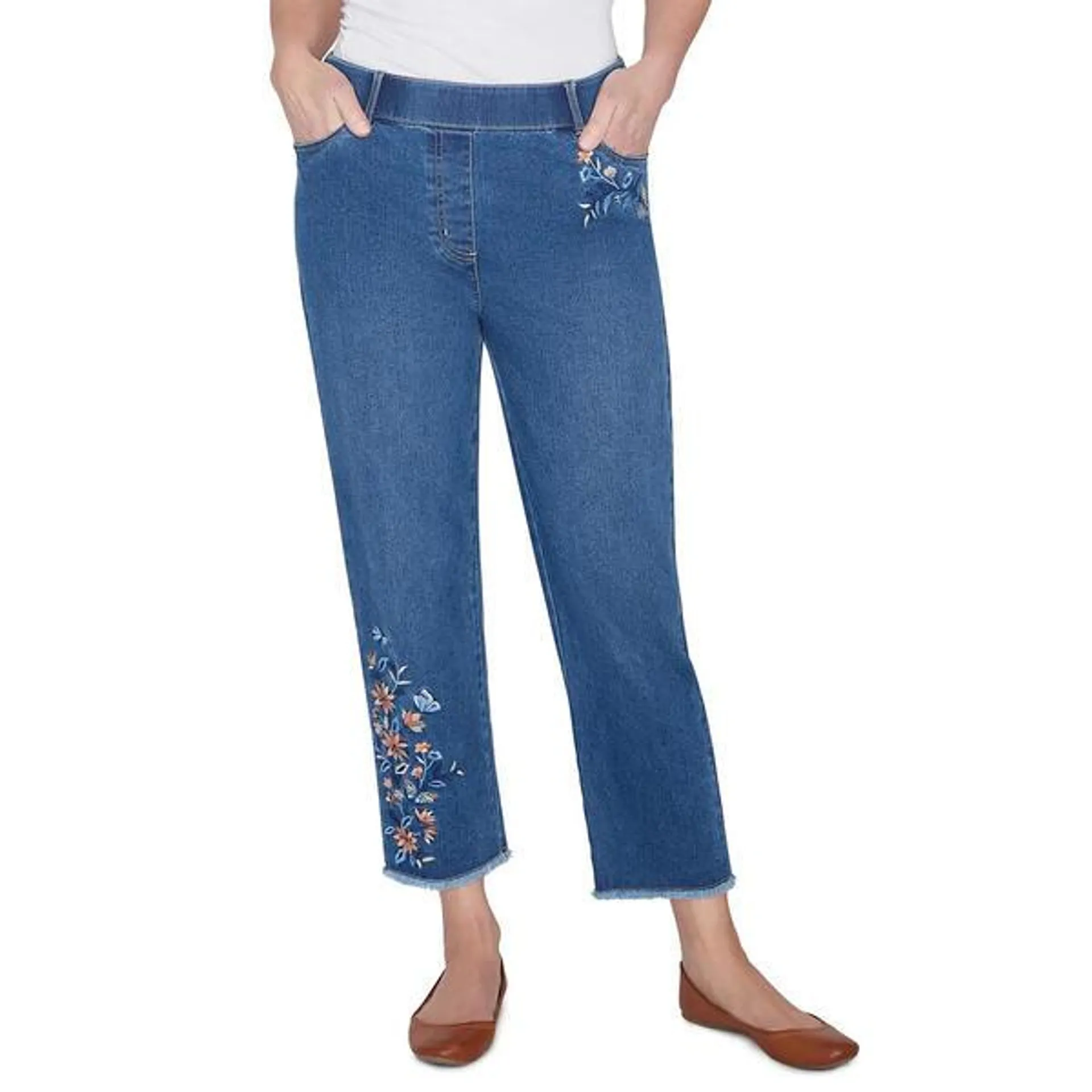 Womens Alfred Dunner Scottsdale Embroidered Fringe Jeans