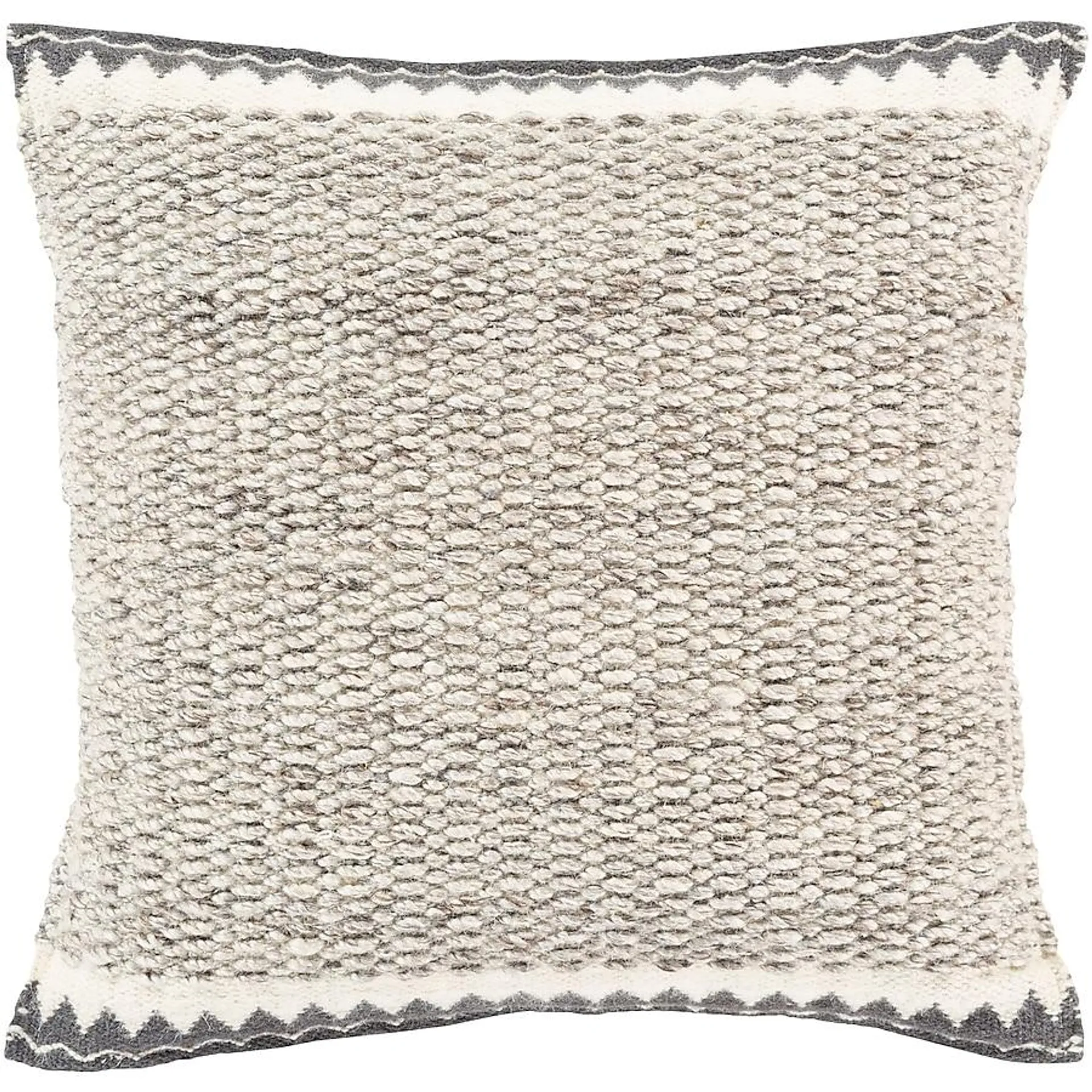 Livabliss Faroe 22-in x 22-in Ivory Indoor Decorative Pillow