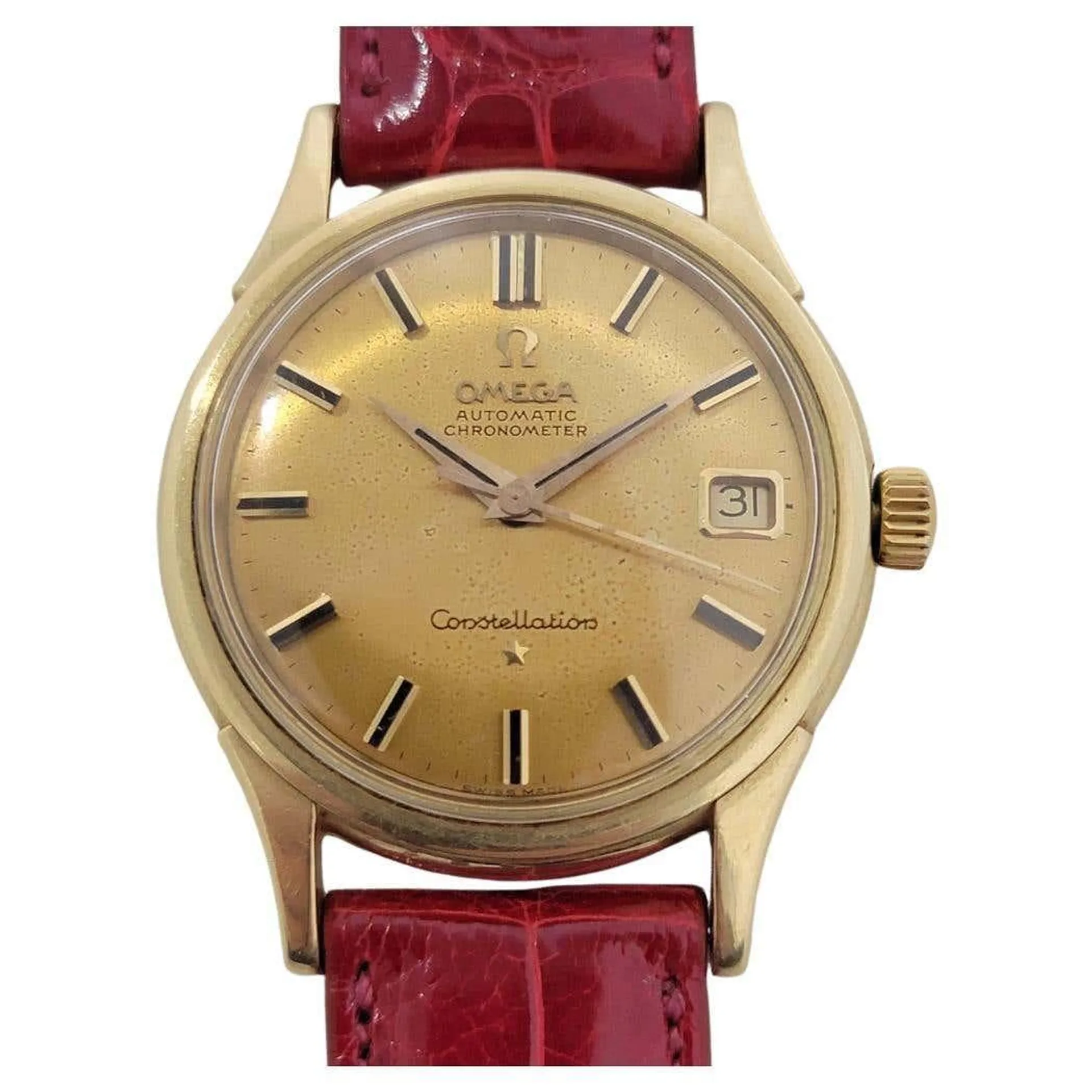 Mens Omega Constellation SC 61 35mm 18k Gold Automatic 1960s Swiss Vintage RA405