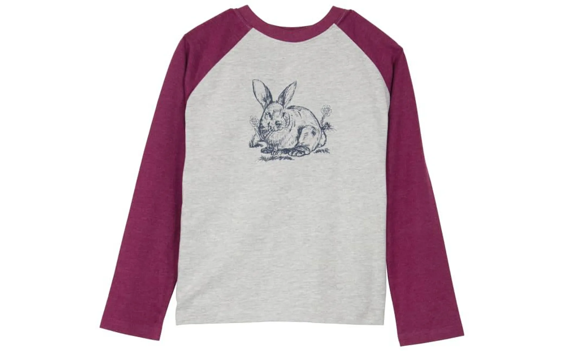 Outdoor Kids Bunny Graphic Raglan Long-Sleeve T-Shirt for Toddlers or Girls