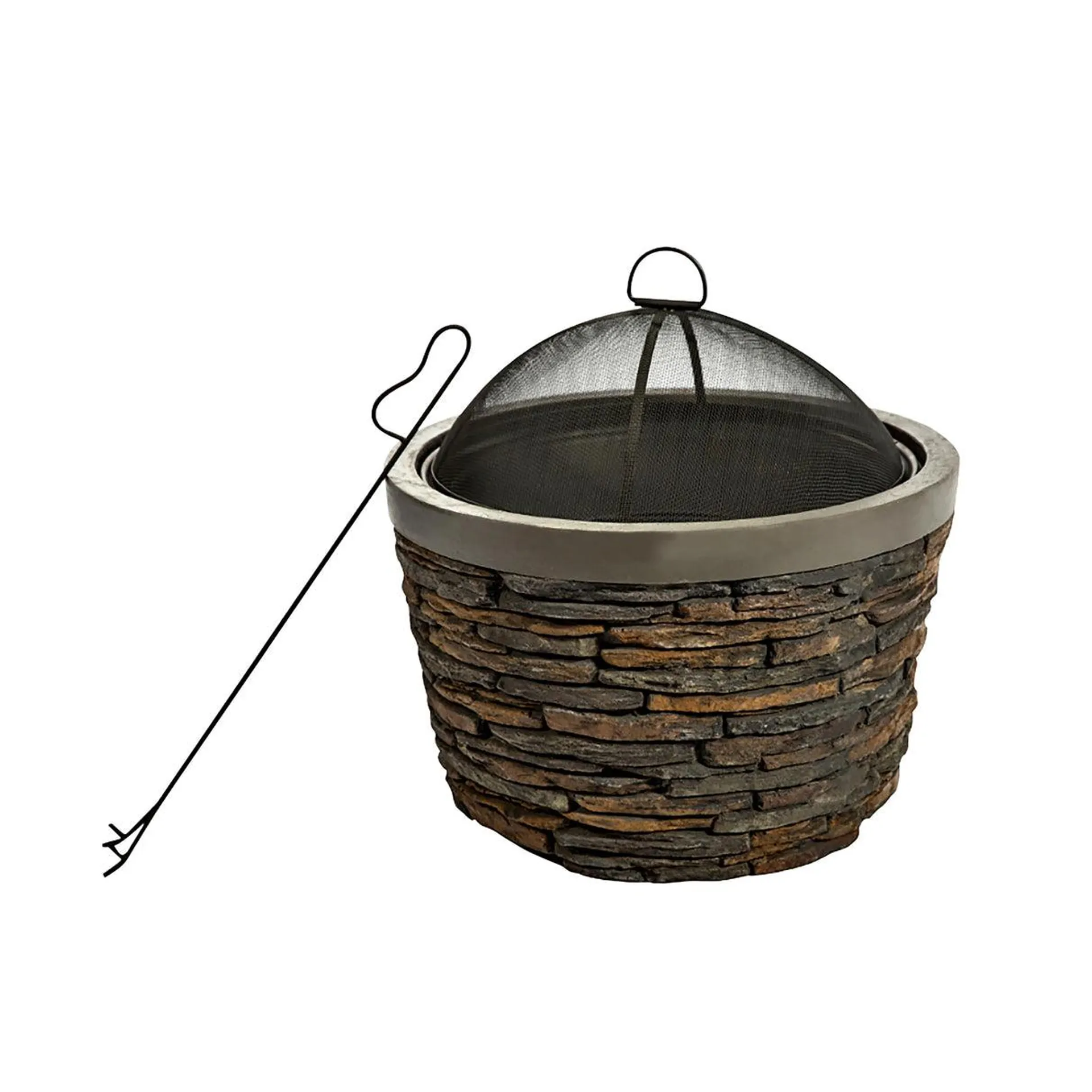 Stacked Stone Wood Burning Fire Pit