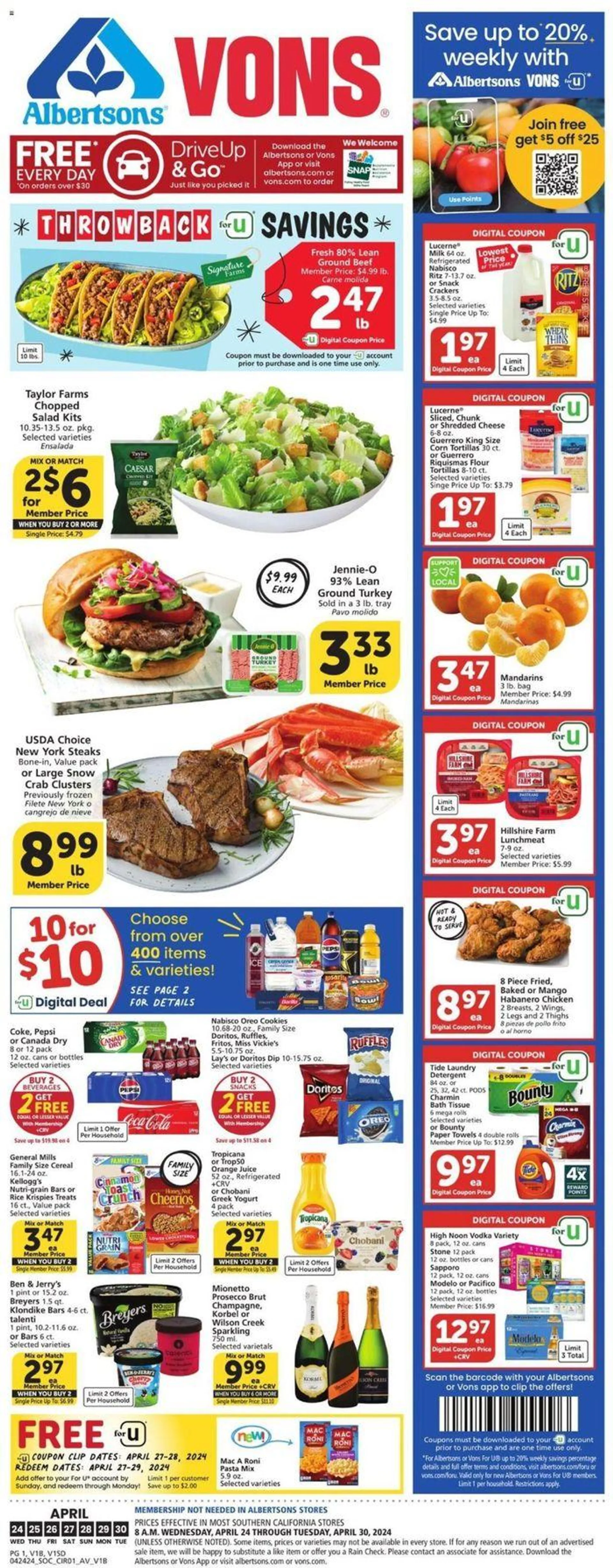 Vons weekly ad - 1