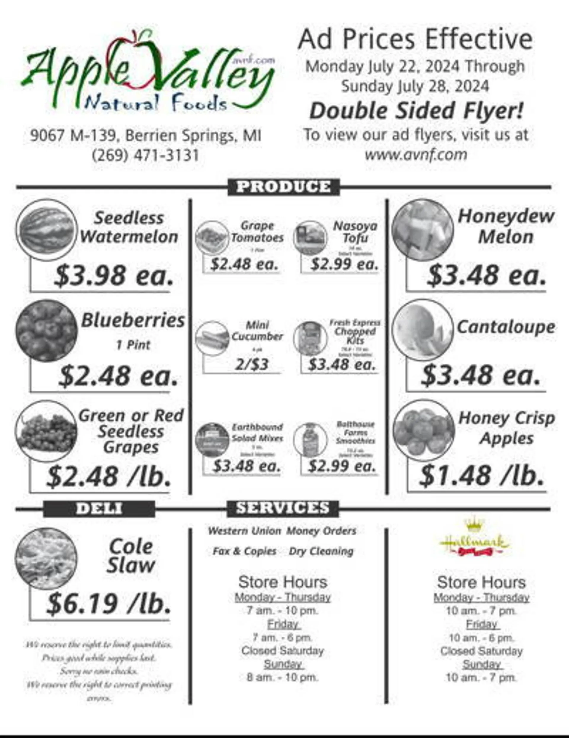 Apple Valley Natural Foods Weekly Ad - 1