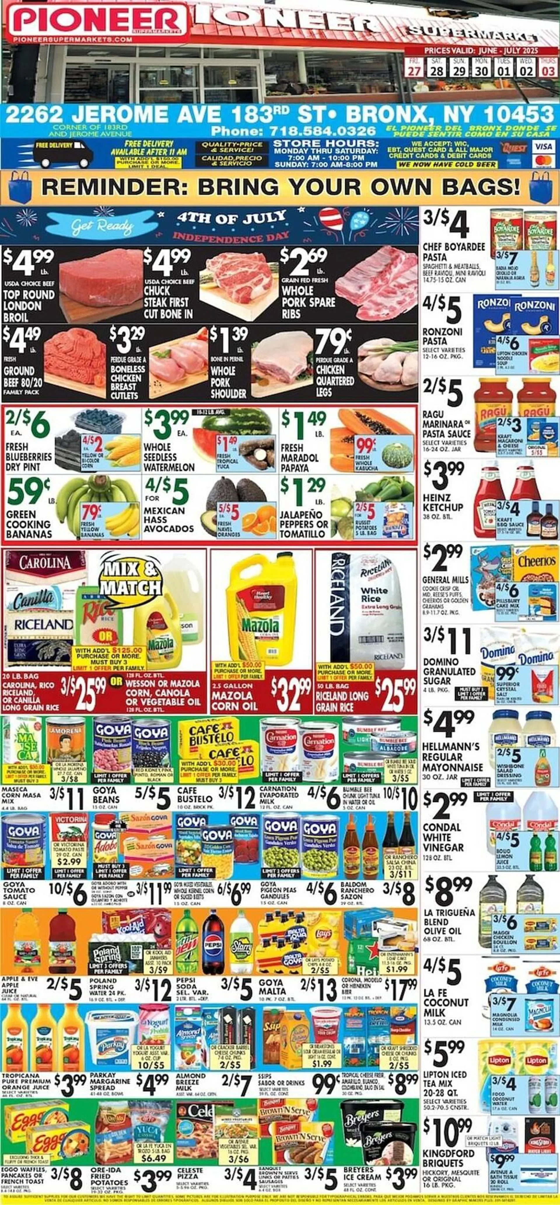 Weekly ad Pioneer Supermarkets Weekly Ad from June 27 to July 3 2025 - Page 1