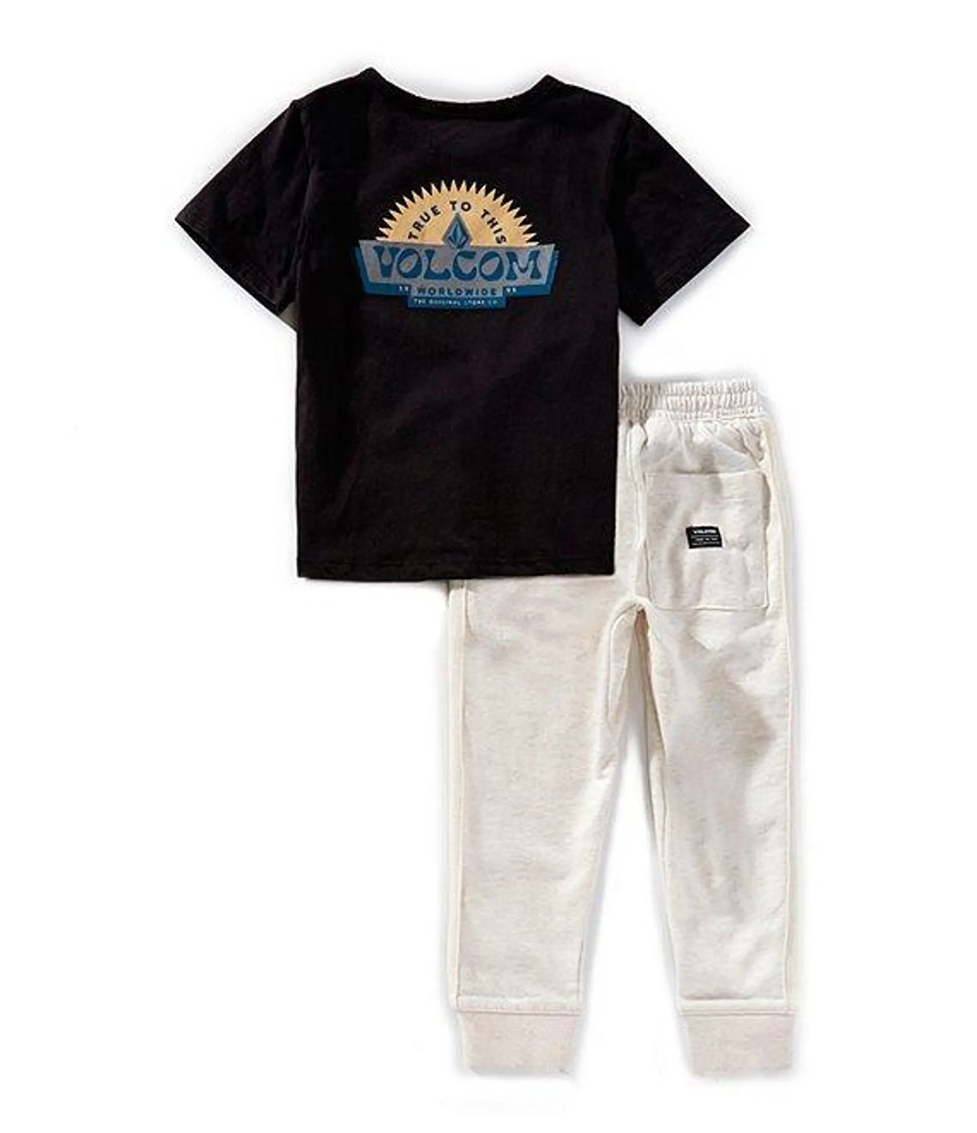 Little Boys Crewneck Short Sleeve T-Shirt And French Terry Jogger Set