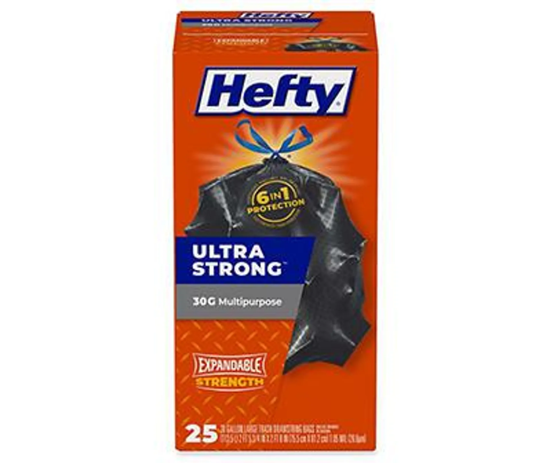 Hefty Ultra Strong 30 Gallon Multipurpose Drawstring 25 ct Box