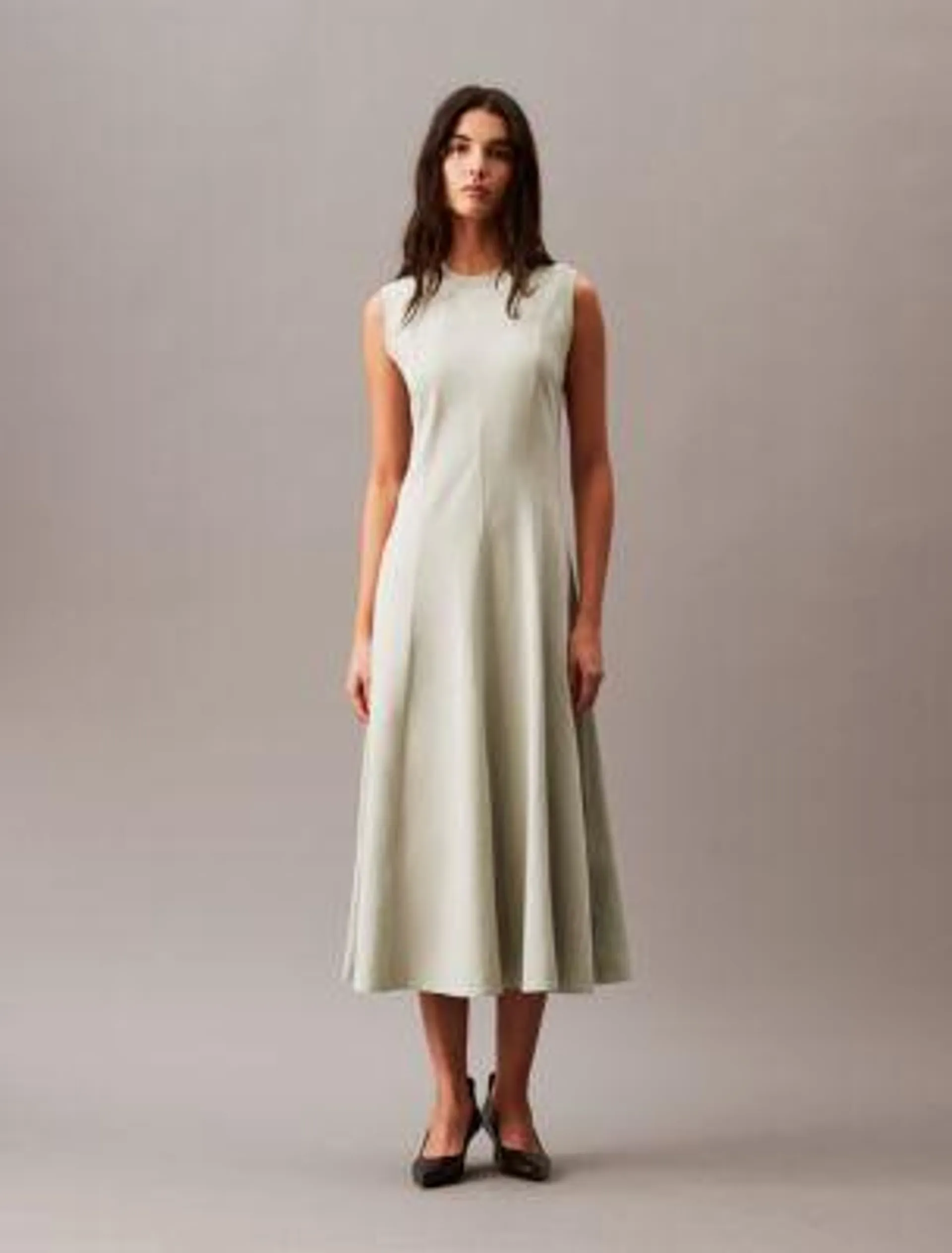 Cotton Jersey A-Line Midi Dress