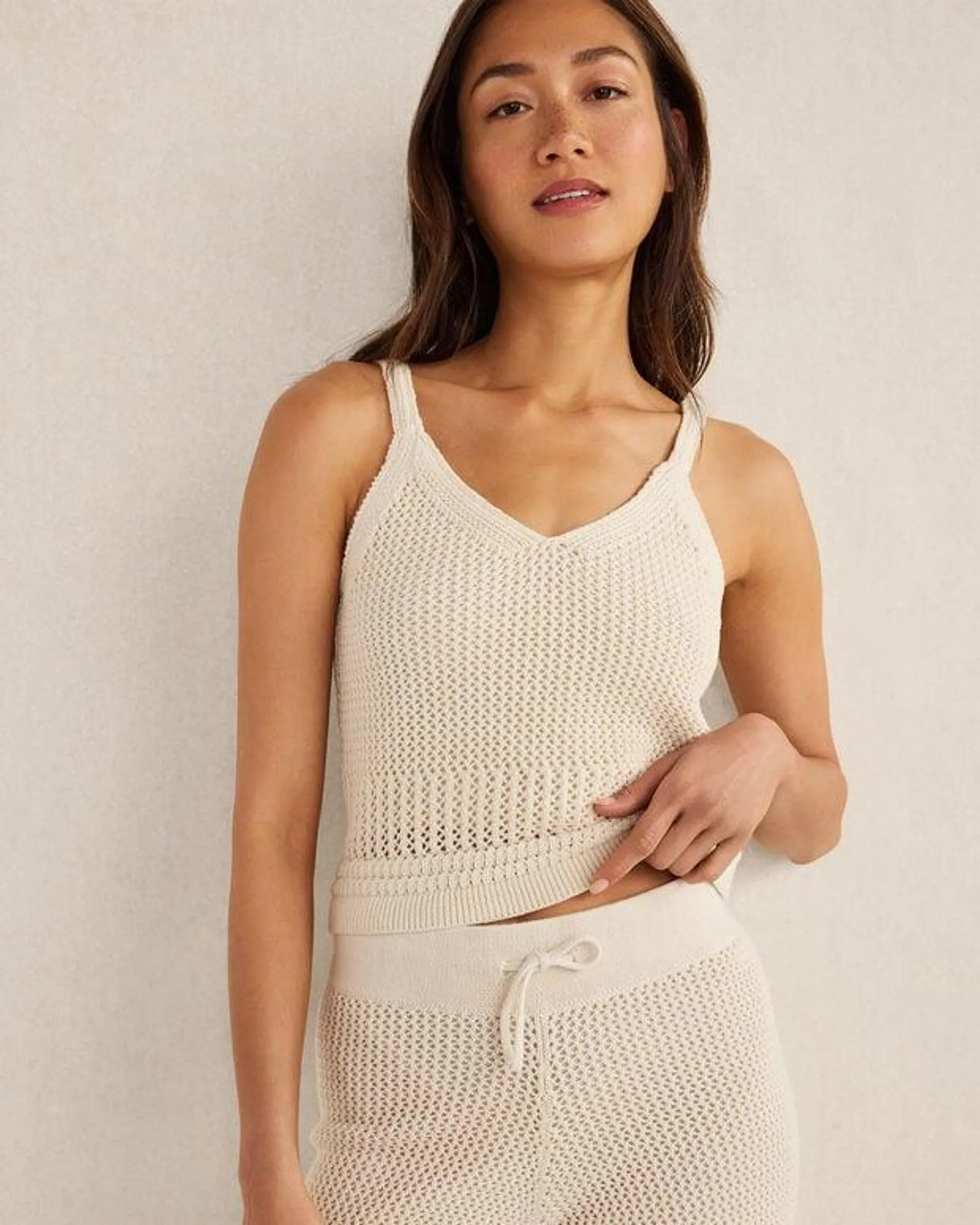 Organic Cotton Mixed Stitch Cami