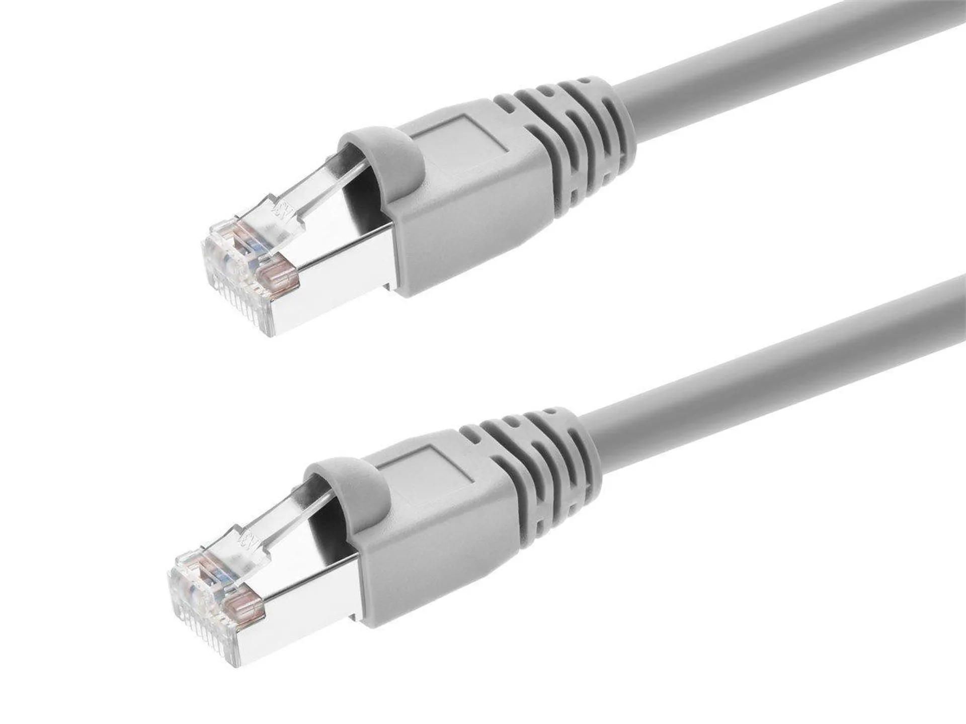 Monoprice Cat5e 15ft Gray Patch Cable, Shielded (F/UTP), 24AWG, 350MHz, Pure Bare Copper, Snagless RJ45, Fullboot Series Ethernet Cable