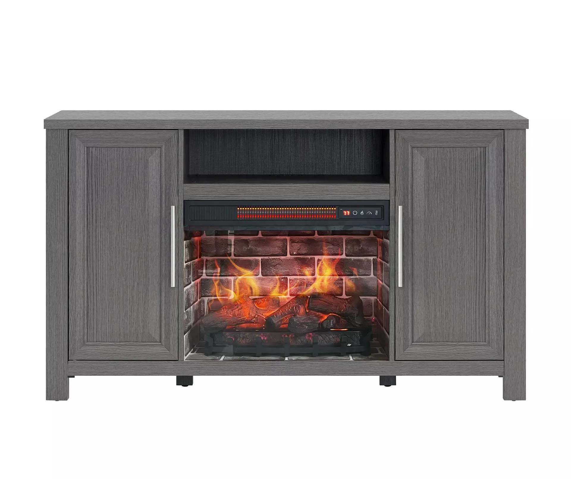 54" Gray Electric Fireplace Console