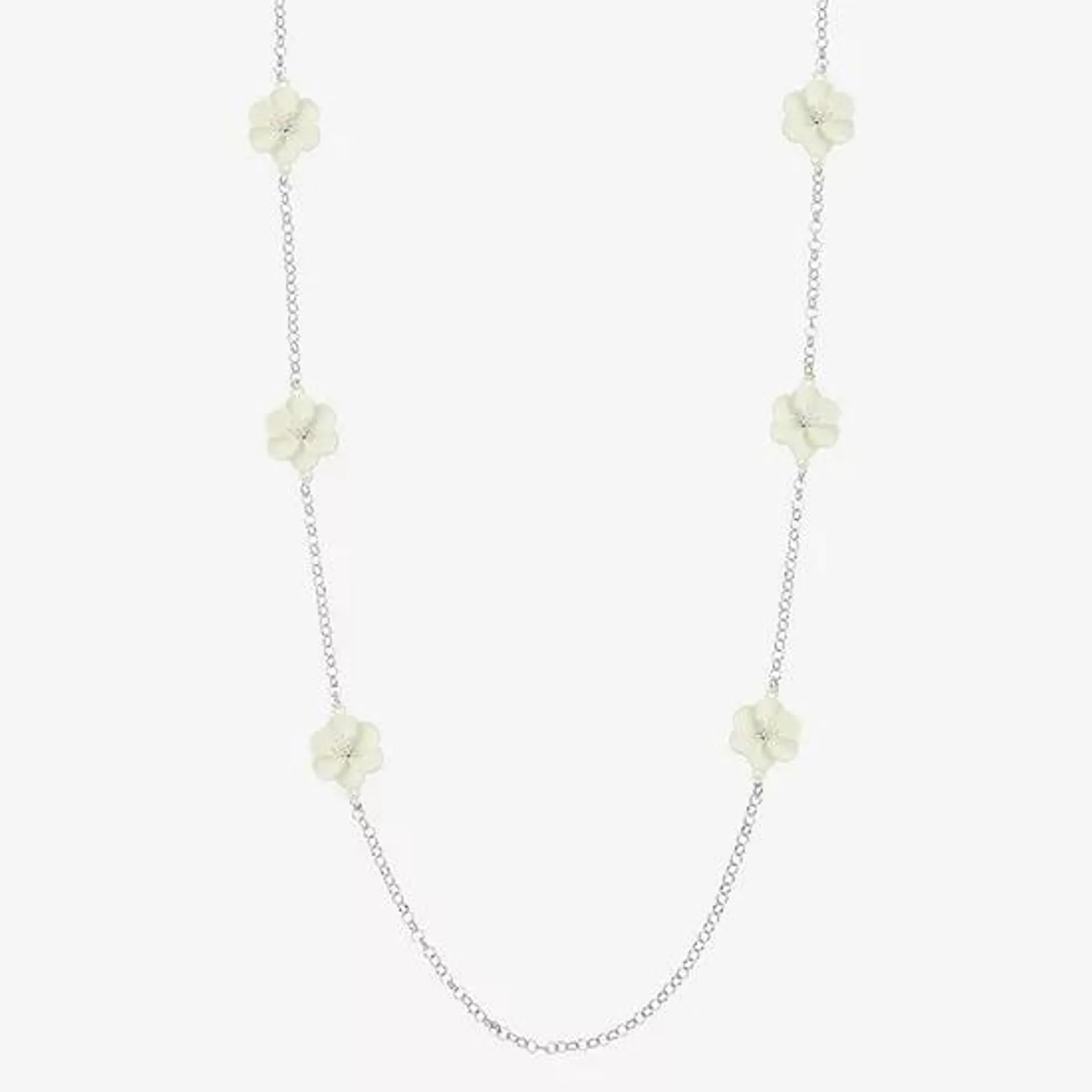 Liz Claiborne 34 Inch Rolo Flower Strand Necklace