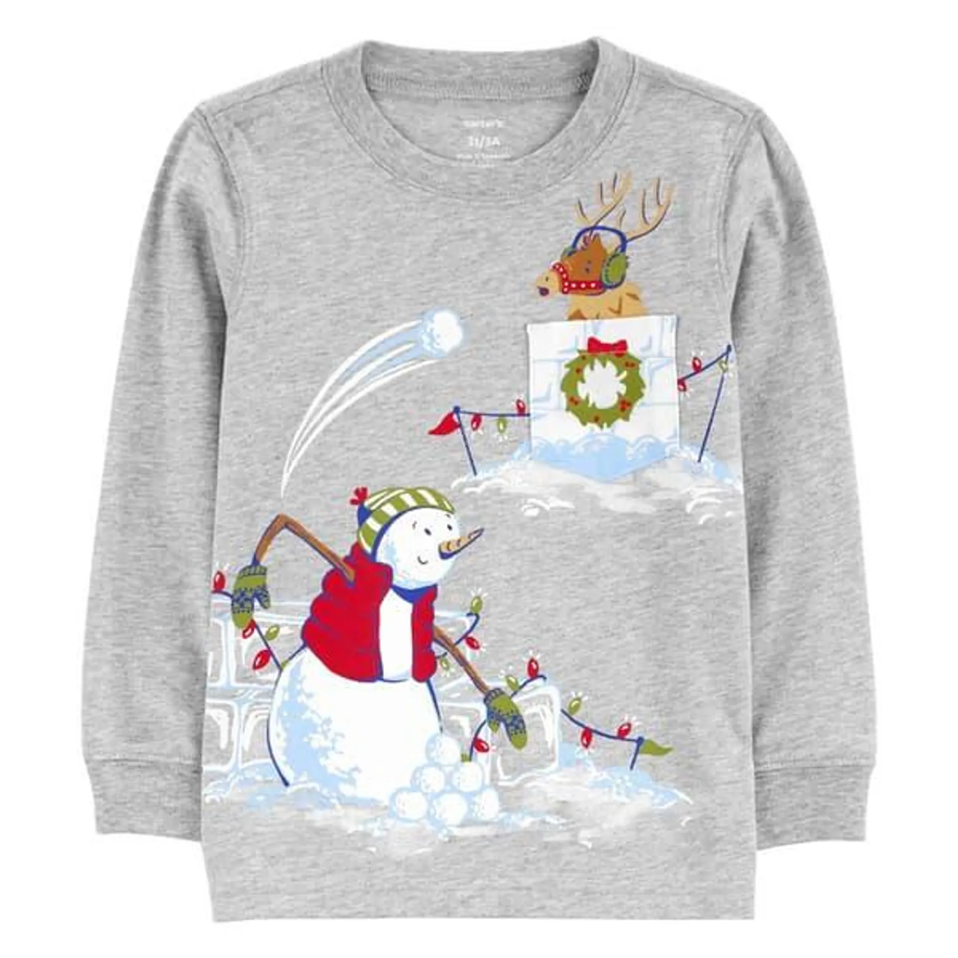 Toddler Boy Carter’s® Snow Ball Fight Long Sleeve Top