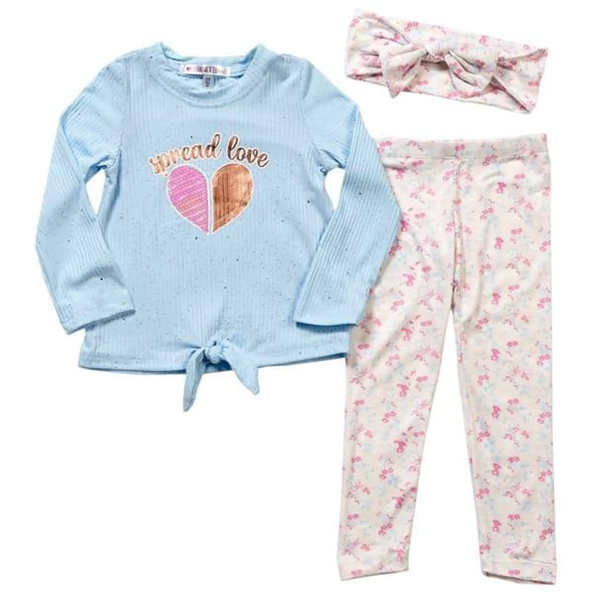 Toddler Girl Nannette Heart Glitter Top & Yummy Leggings Set