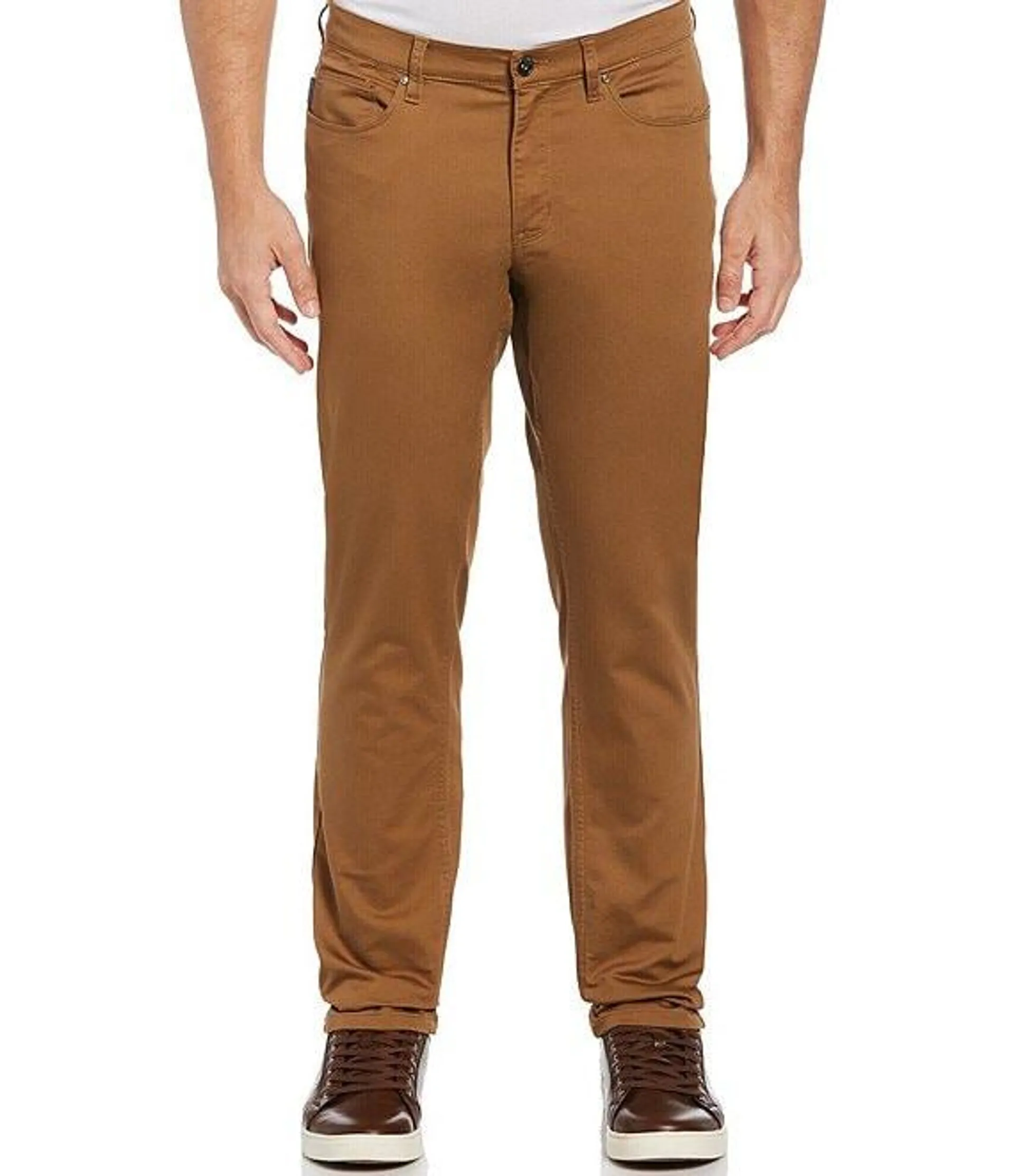 Slim Fit Flat Front 5-Pocket Stretch Pants