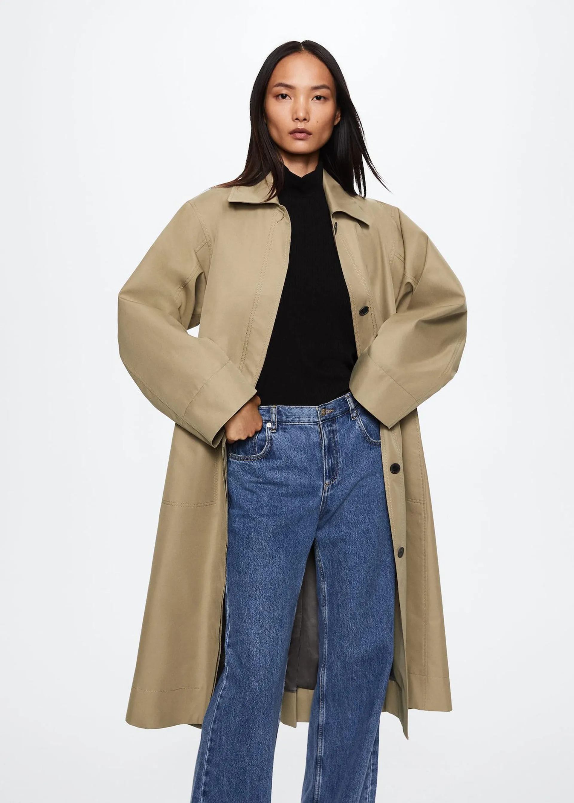 Oversized cotton trench