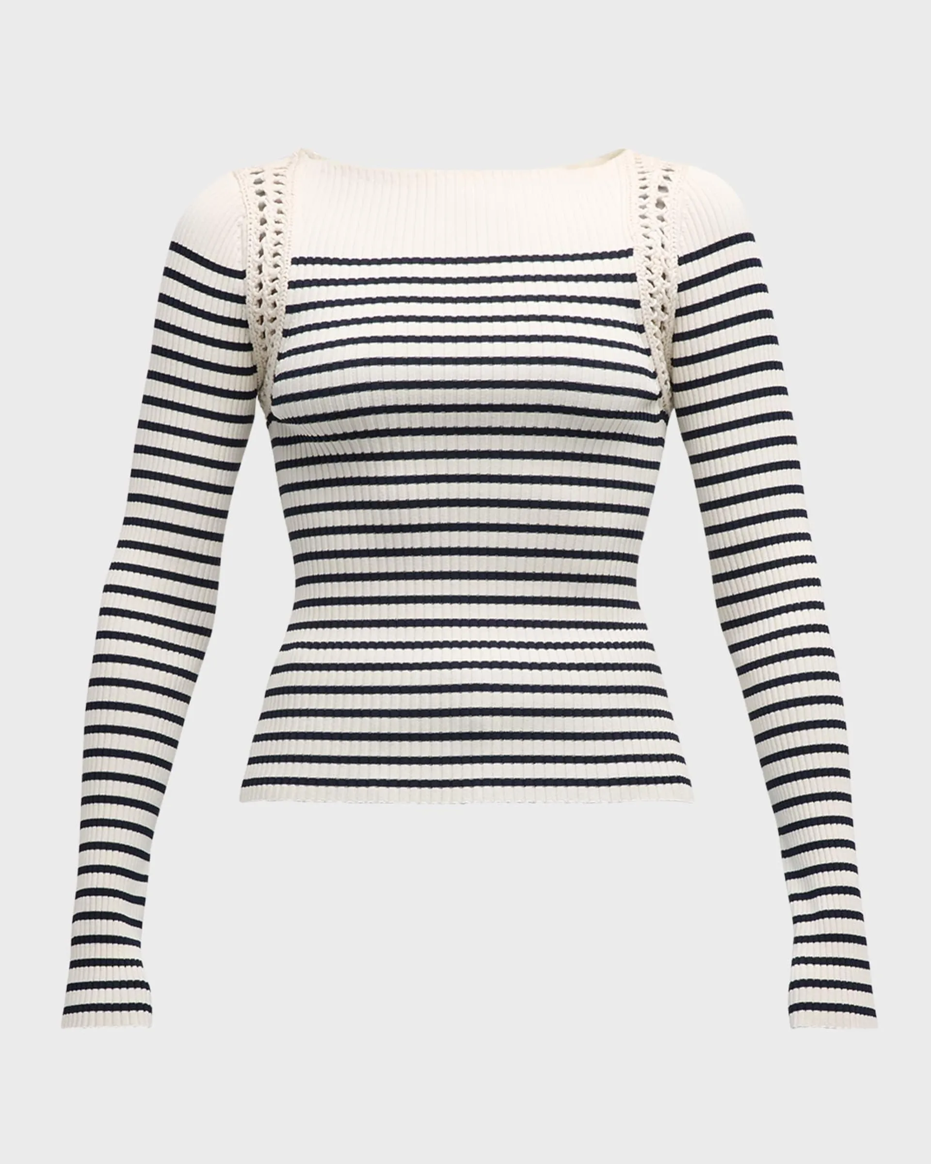 Isa Striped Long-Sleeve Knit Top