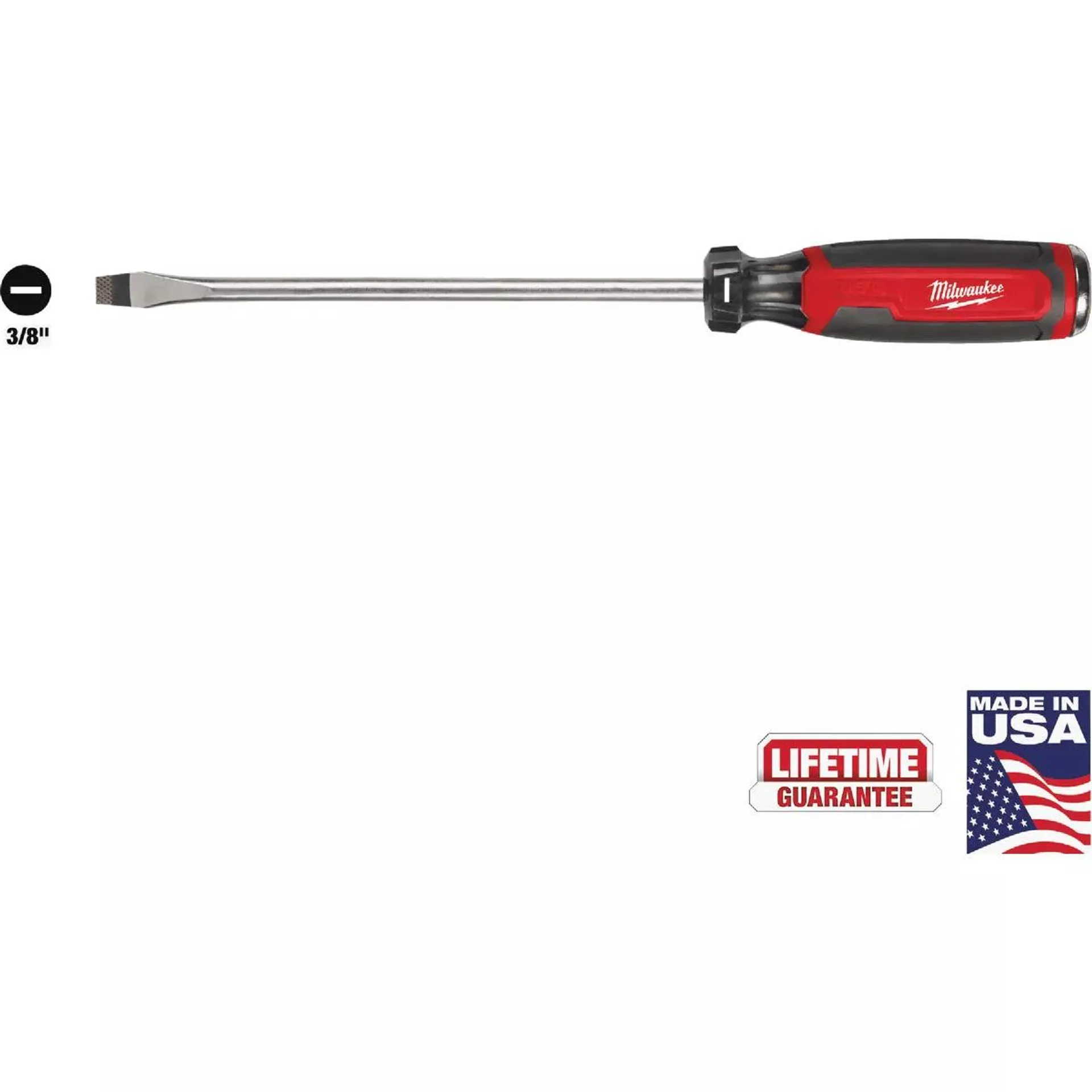 Milwaukee 3/8 In. x 8 In. Slotted Demolition Screwdriver with Cushion Grip